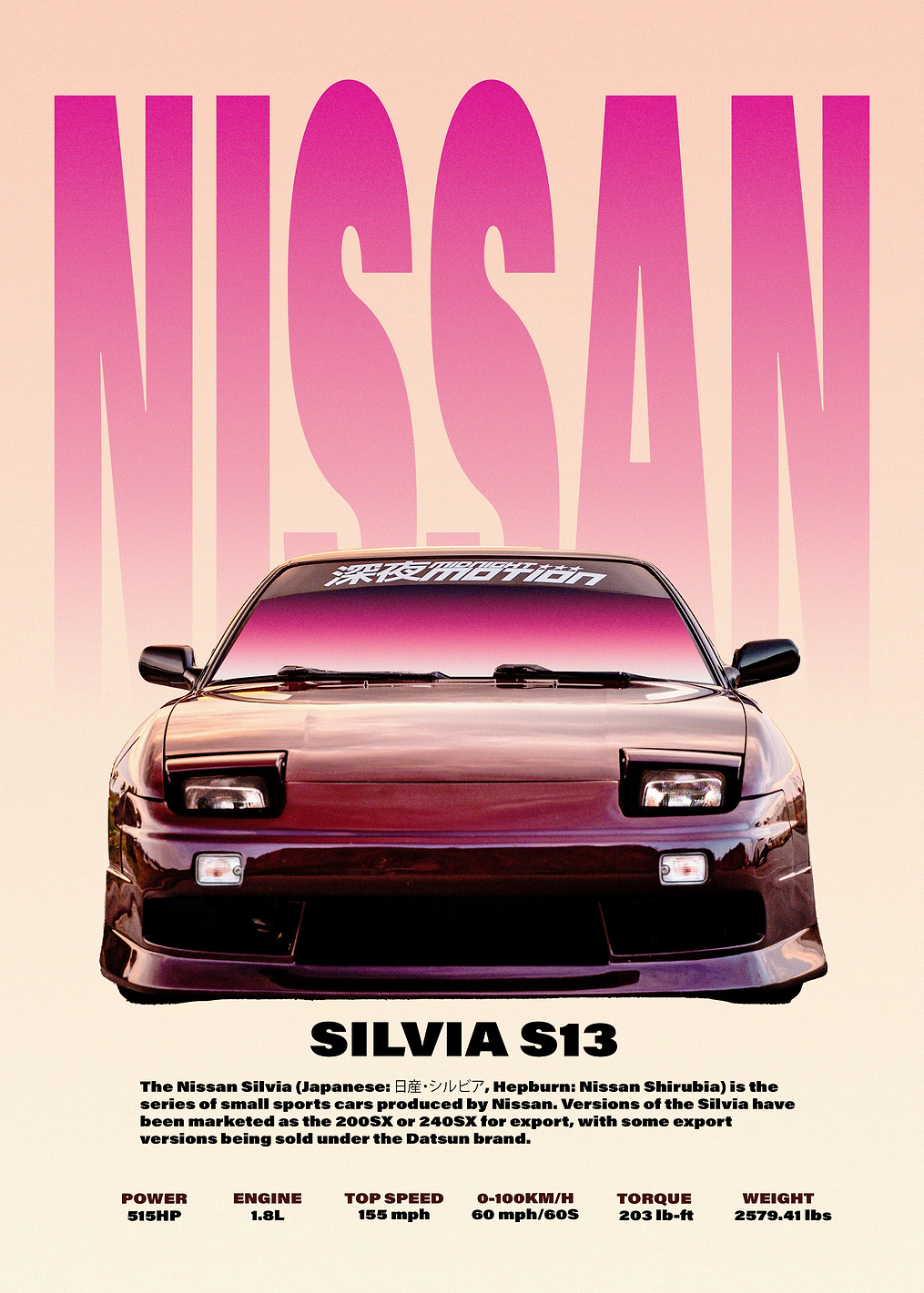 Nissan Silvia S13 Car: постер из коллекции Nissan GT-R