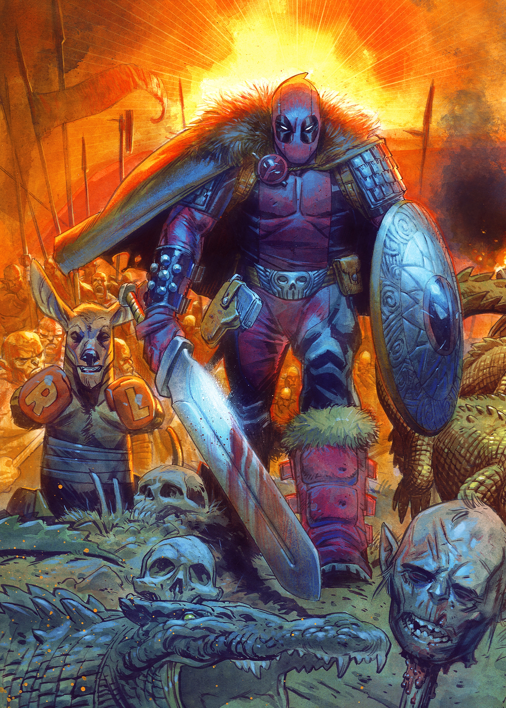 Deadpool Sword & Shield: постер из коллекции Marvel
