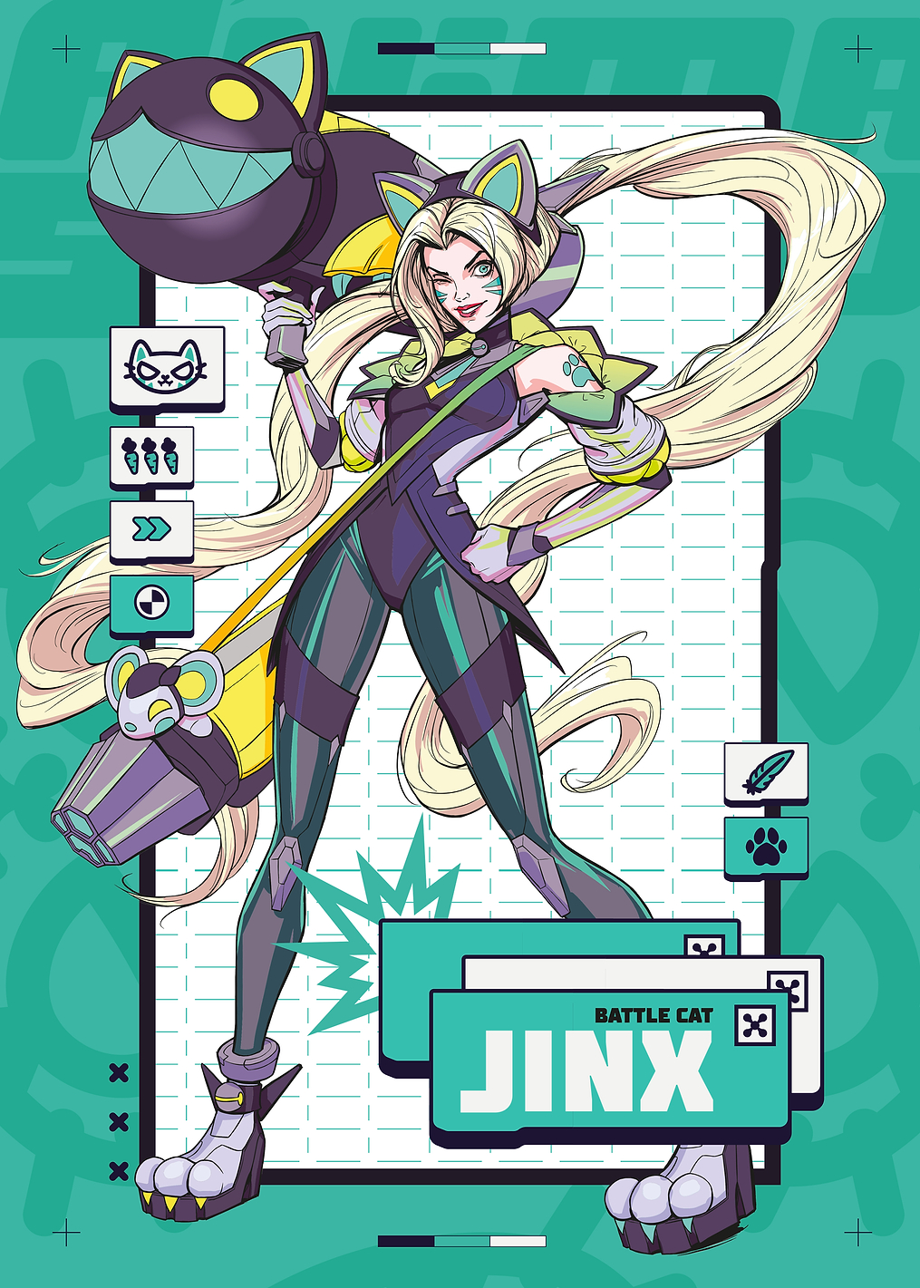Battle Cat Jinx Card: постер из коллекции League of Legends