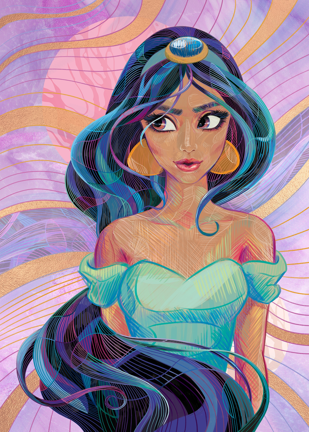 Colored Pencil Jasmine: постер из коллекции Disney Princess