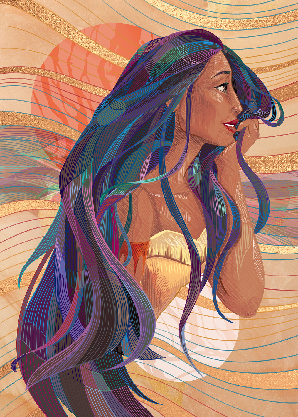Colored Pencil Pocahontas: постер из коллекции Disney Princess