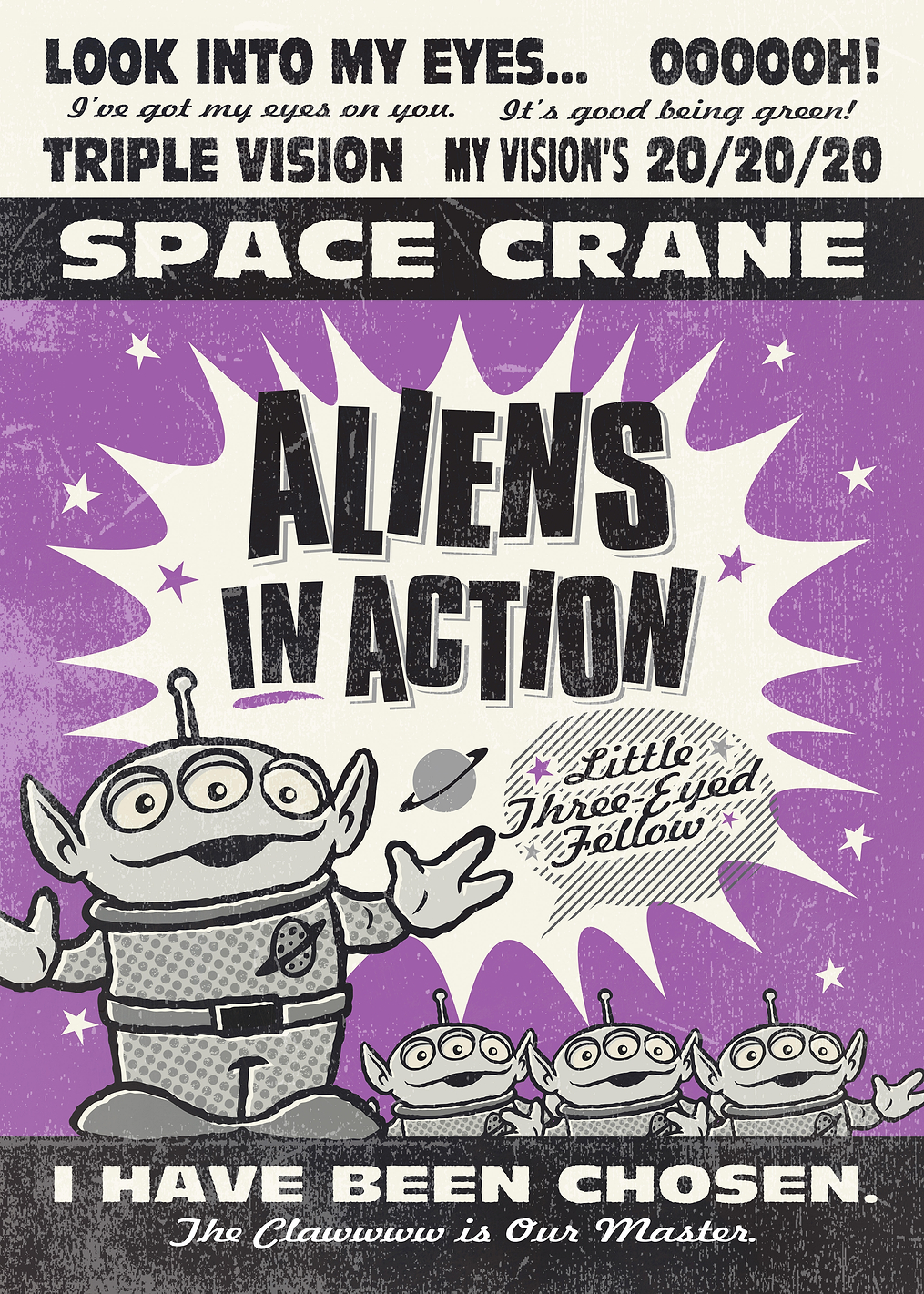 Retro Aliens in Action: постер из коллекции Disney Pixar