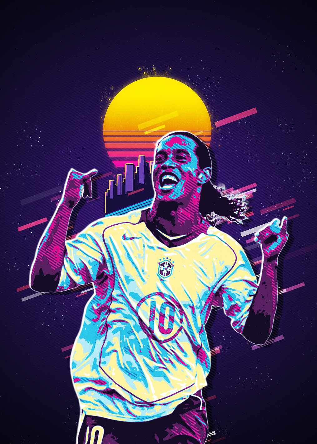 Ronaldo Nazario Retro Art: постер из коллекции Роналдо Назарио