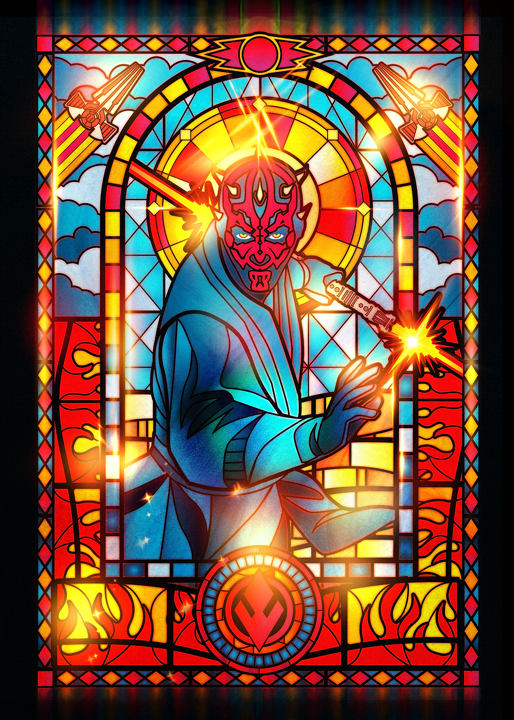 Darth Maul Stained Glass: постер из коллекции Star Wars