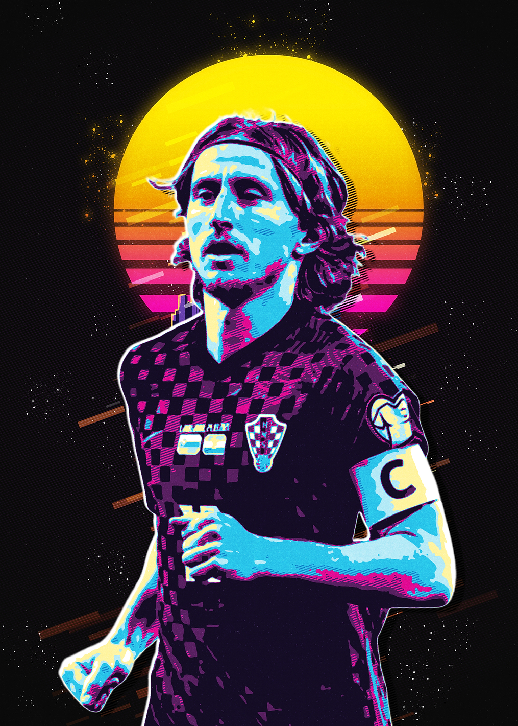 Luka Modric Retro Art: постер из коллекции Лука Модрич