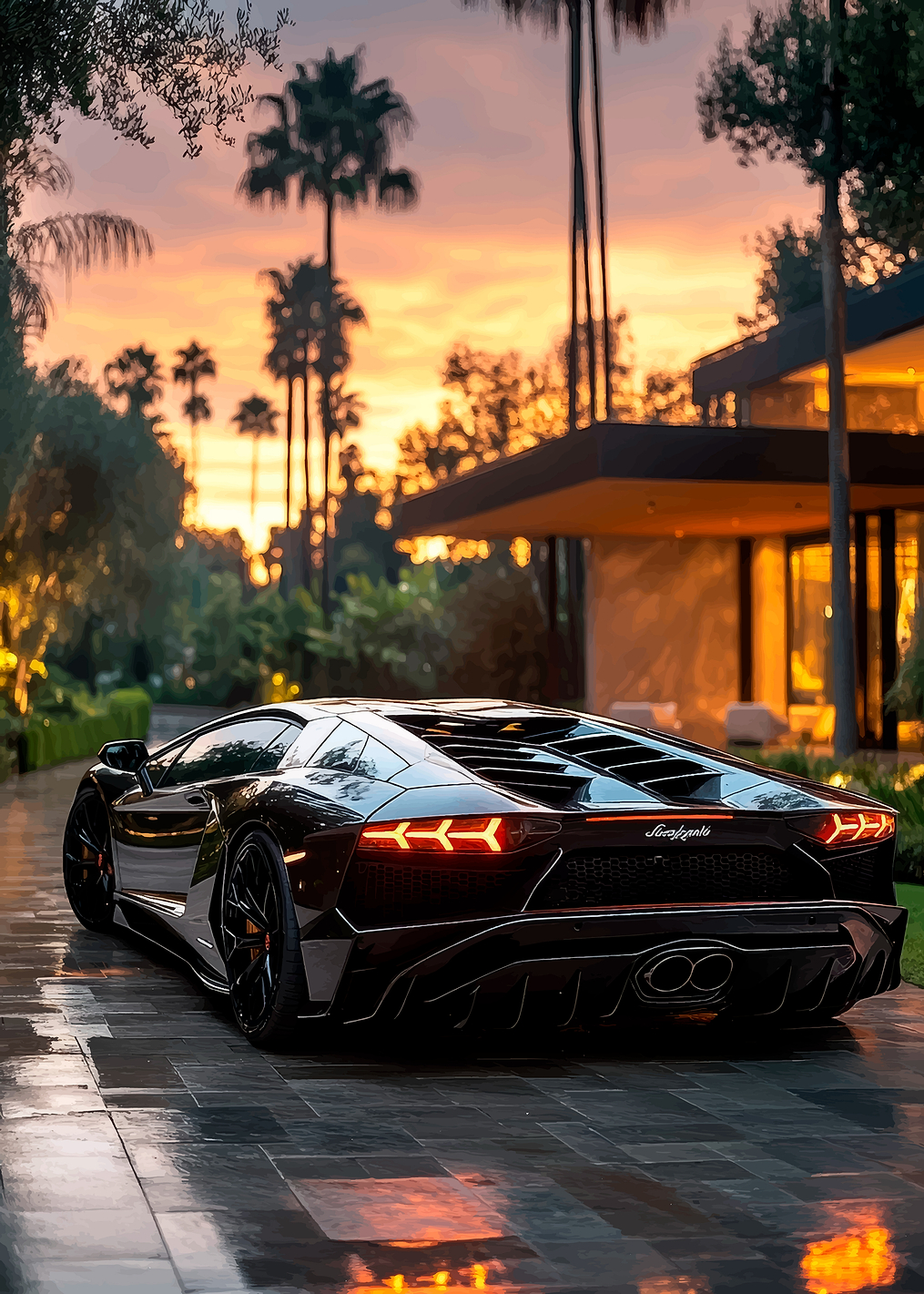 Lamborghini Aventador Sunset: постер из коллекции Lamborghini Aventador