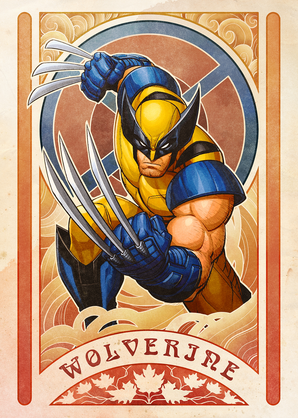 Wolverine Art Nouveau: постер из коллекции Marvel