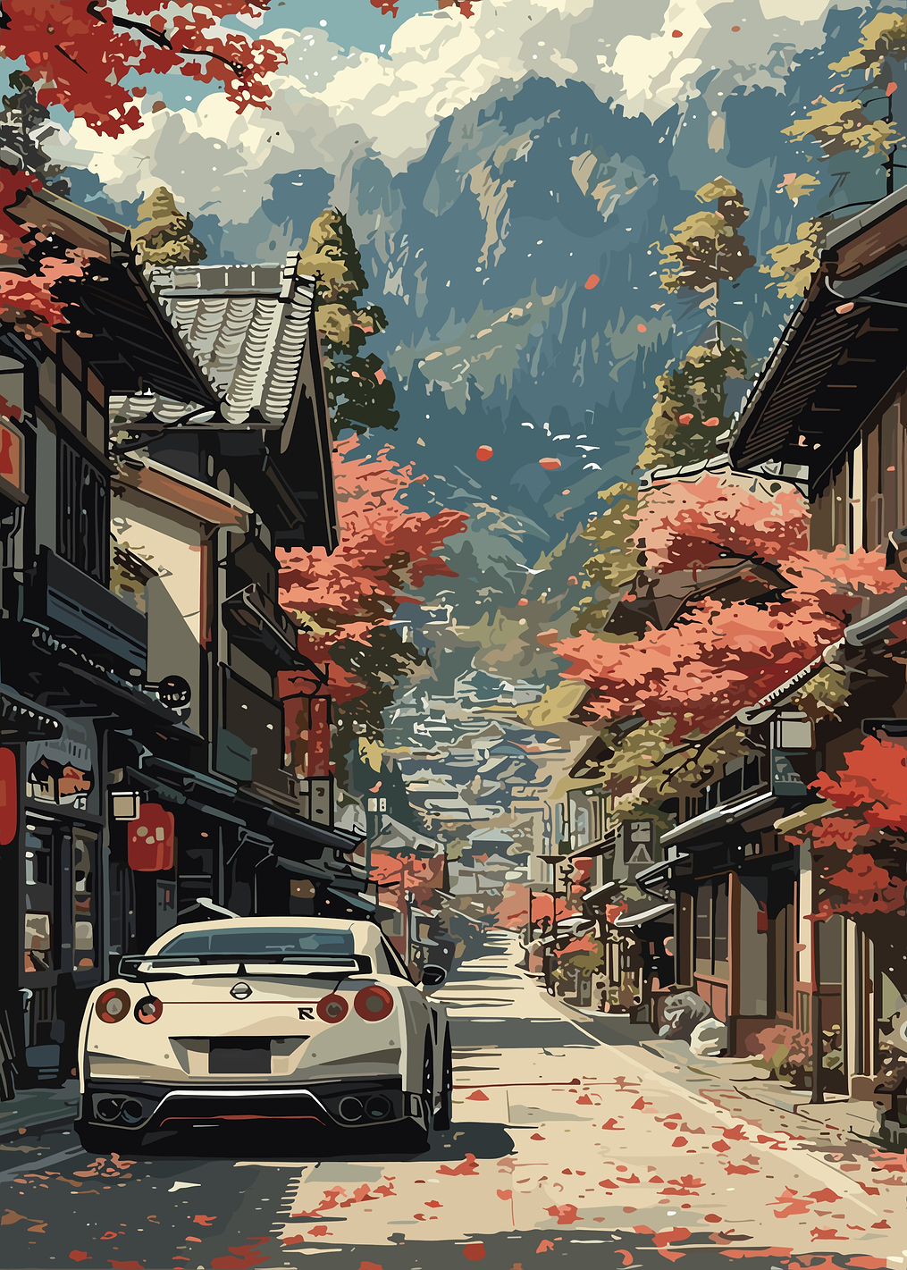 Japanese Street Nissan GTR: постер из коллекции Nissan GT-R