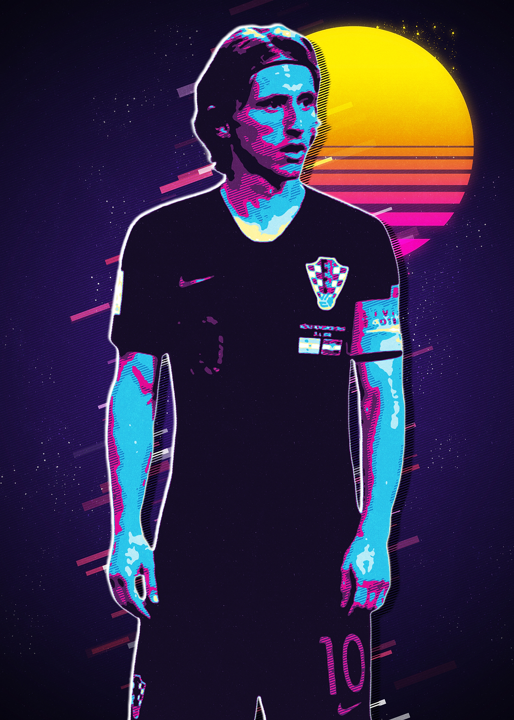 Luka Modric Retro Art: постер из коллекции Лука Модрич