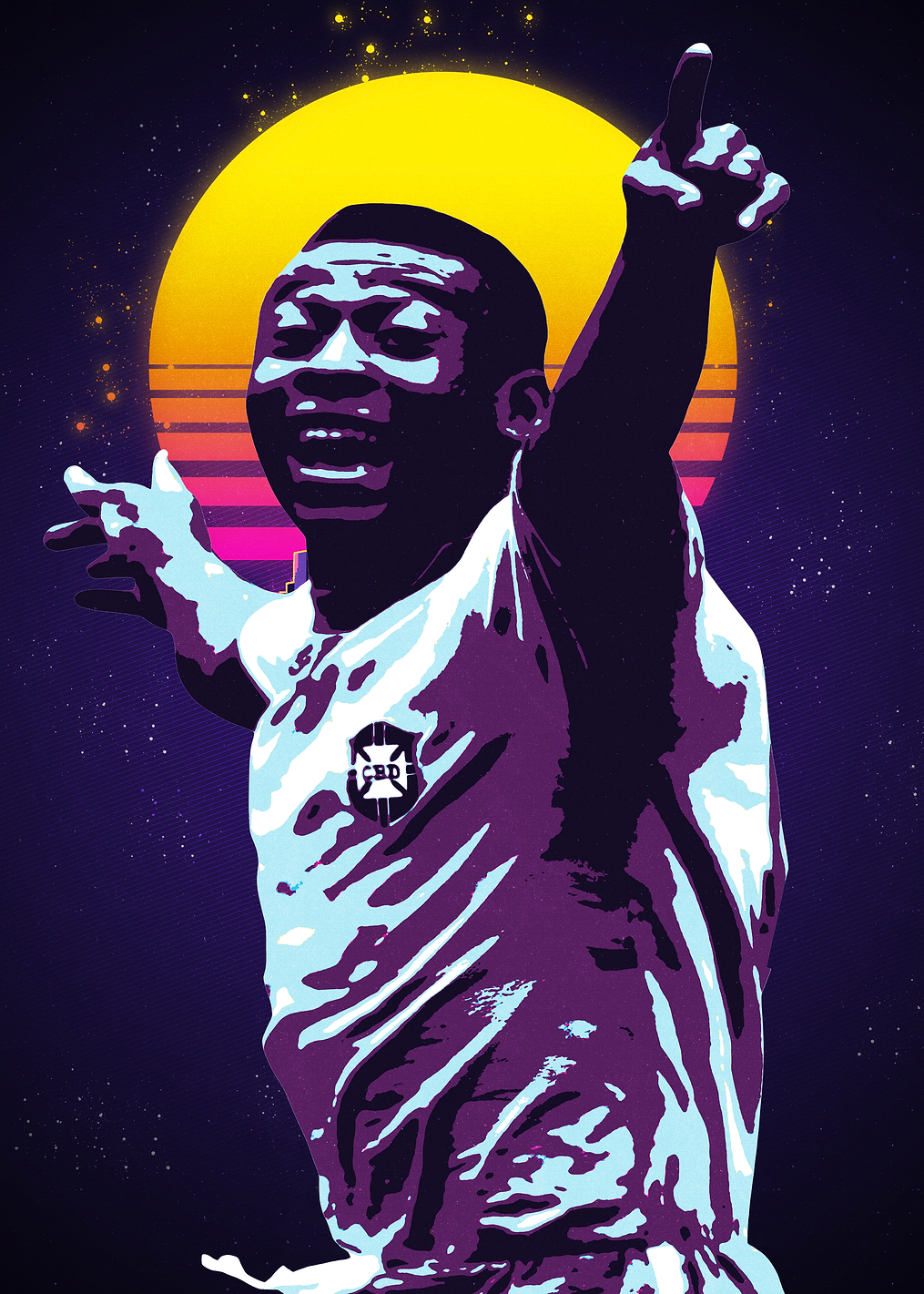 pele Retro Soccer Player: постер из коллекции Пеле