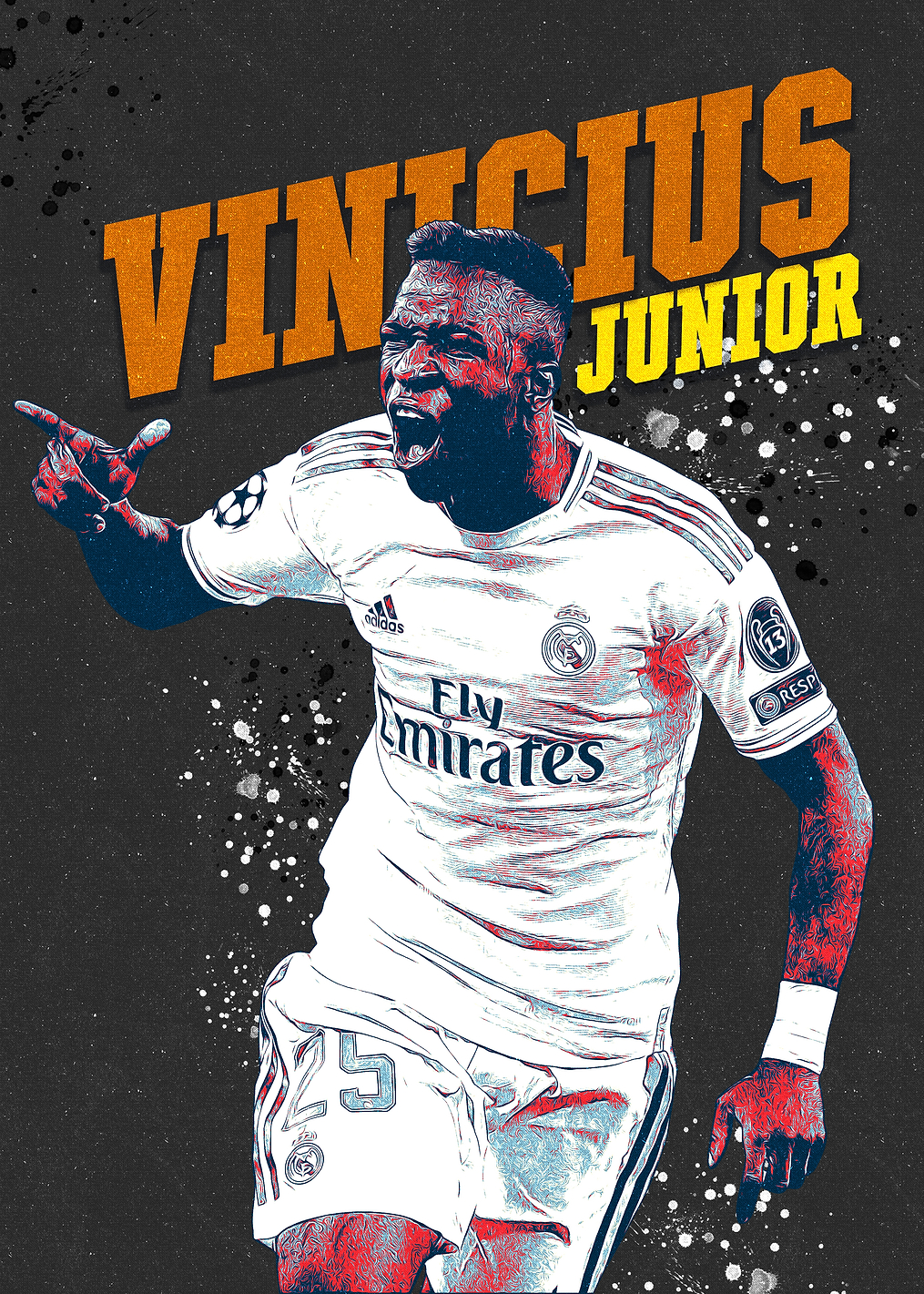 Vinicius Junior Football Poster: постер из коллекции Винисиус Жуниор