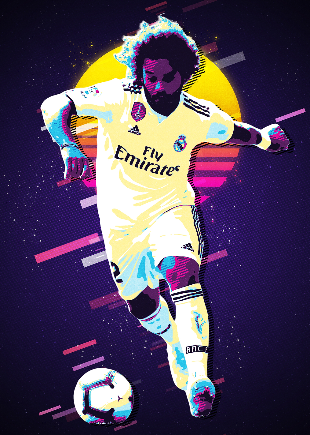 Marcelo Real Madrid Retro Art: постер из коллекции Мохамед Салах