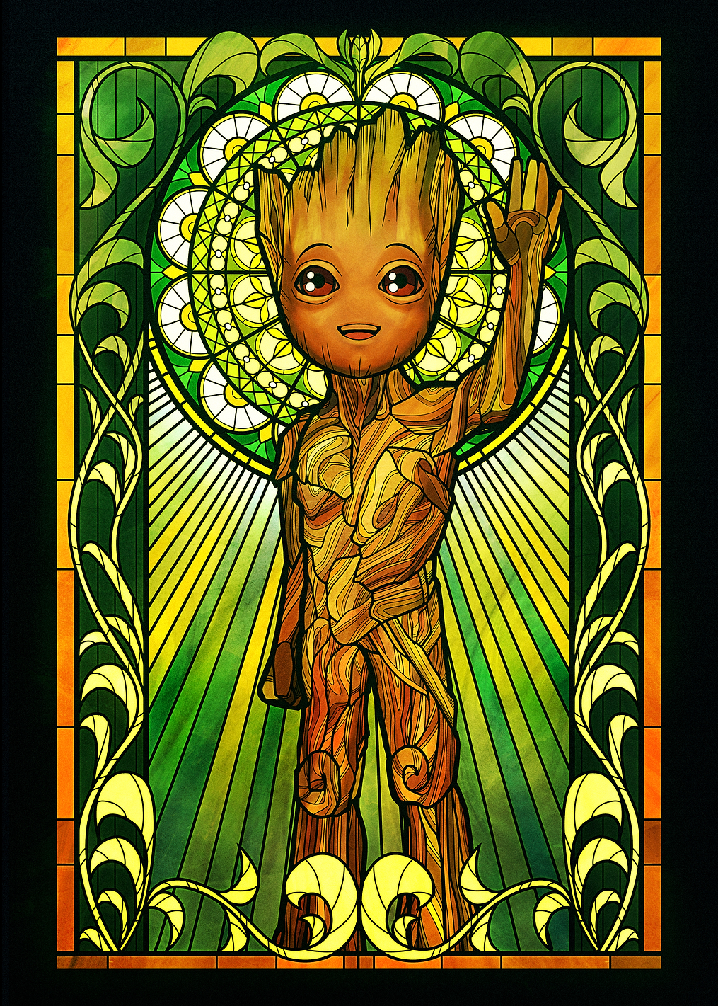 Stained Glass Groot: постер из коллекции Marvel