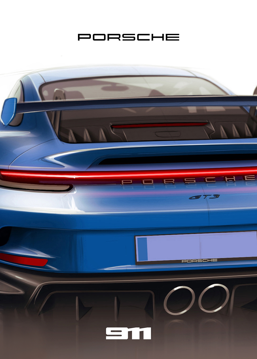 Porsche 911 GT3 Rear View: постер из коллекции Porsche