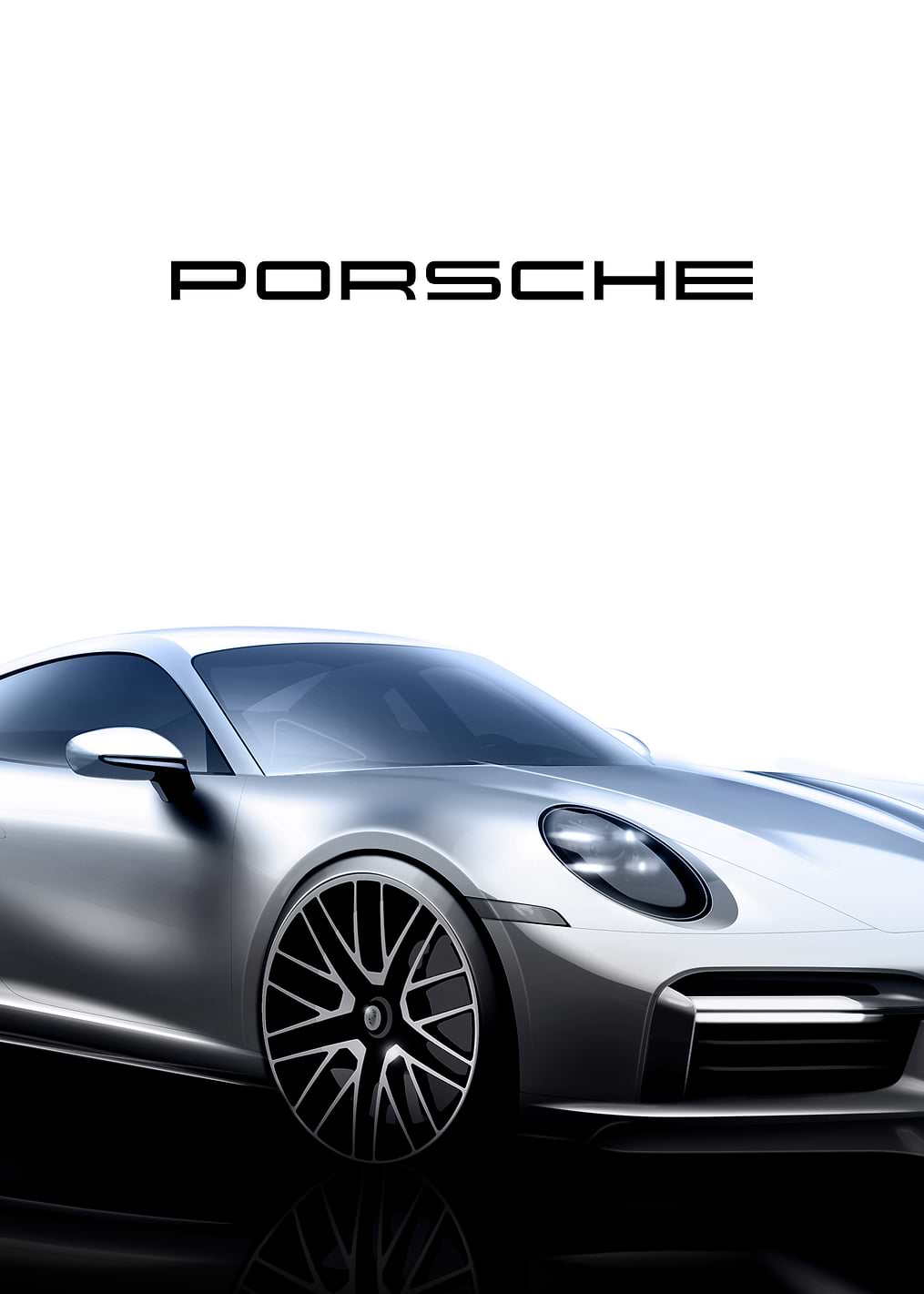 Porsche 911 Silver Front: постер из коллекции Porsche