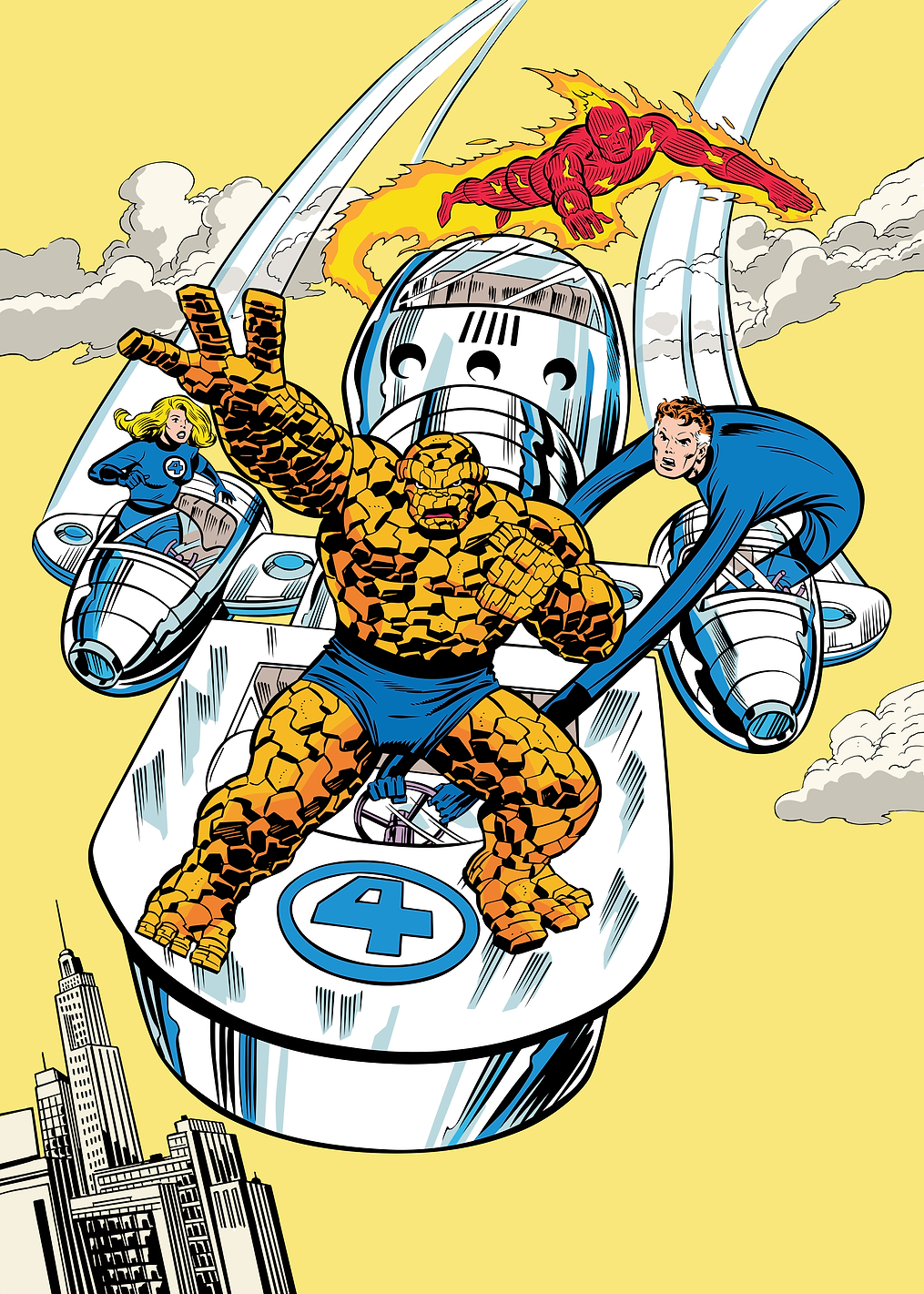 Fantastic Four Classic Retro Group Vehicle: постер из коллекции Marvel