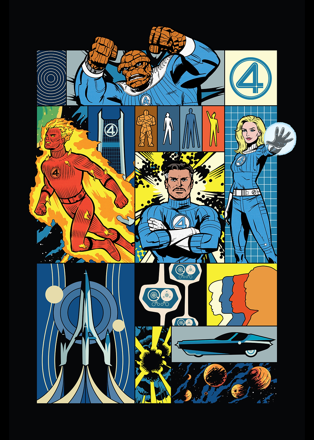 The Fantastic Four First Steps Comic Grid: постер из коллекции Marvel