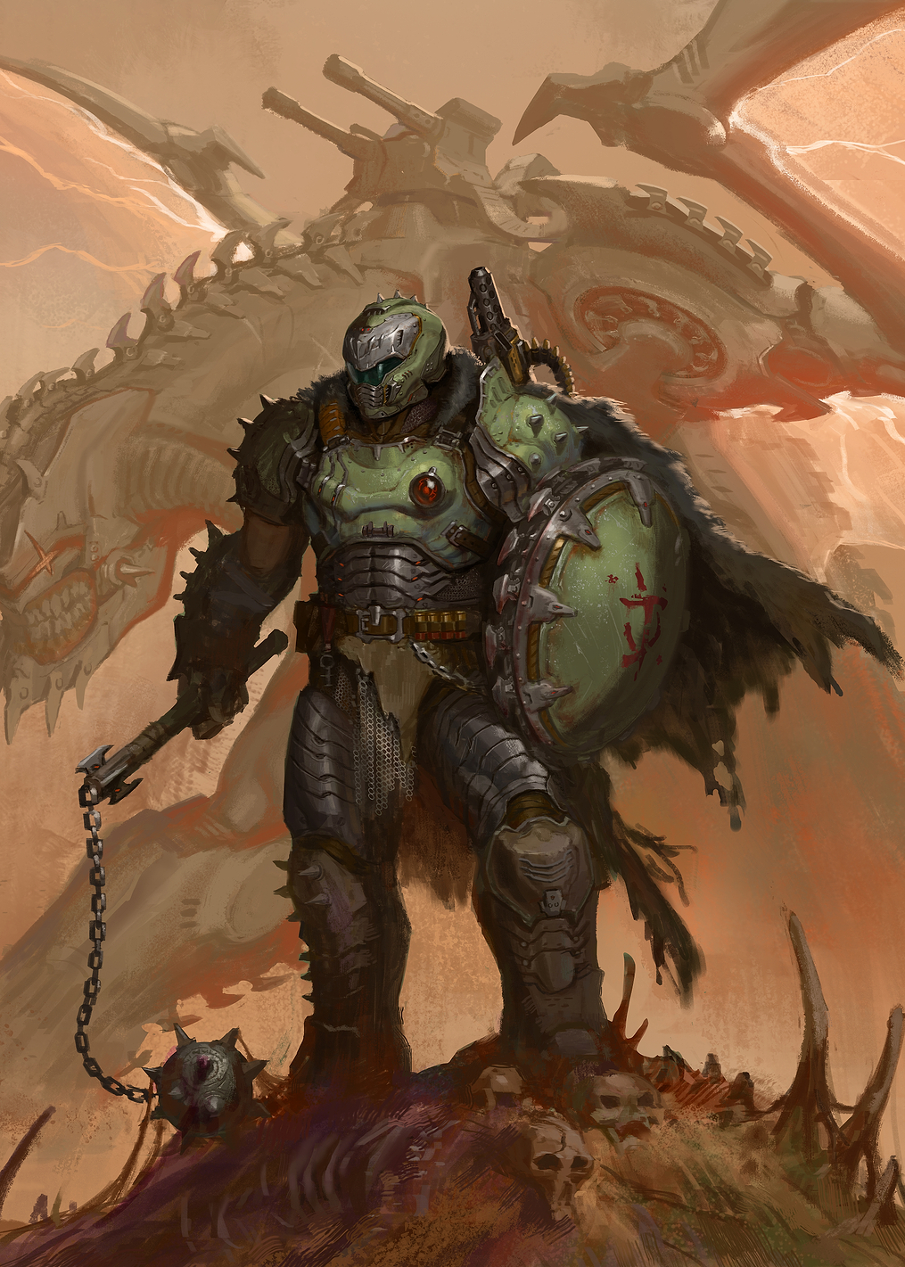 DOOM: The Dark Ages - Slayer and Serrat the Dragon: постер из коллекции Doom