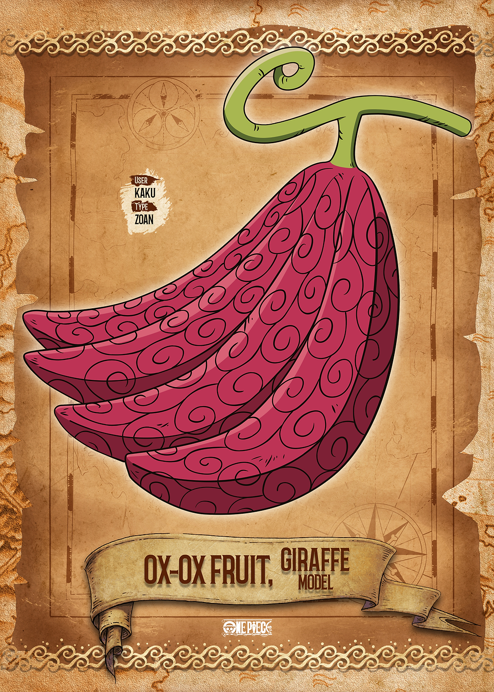 OX-OX GIRAFFE Fruit: постер из коллекции One Piece