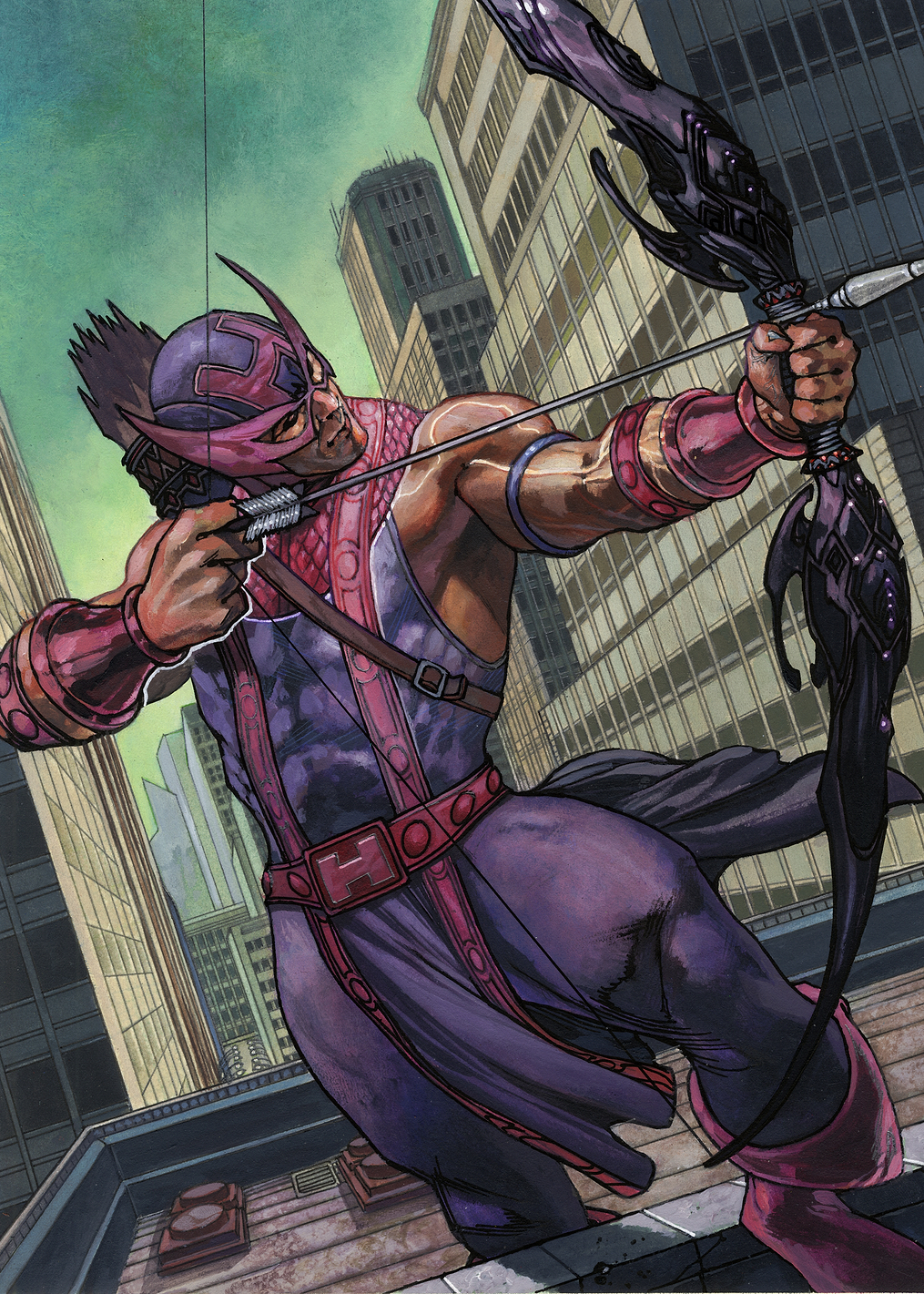 Hawkeye with Bow and Arrow Drawn: постер из коллекции Marvel