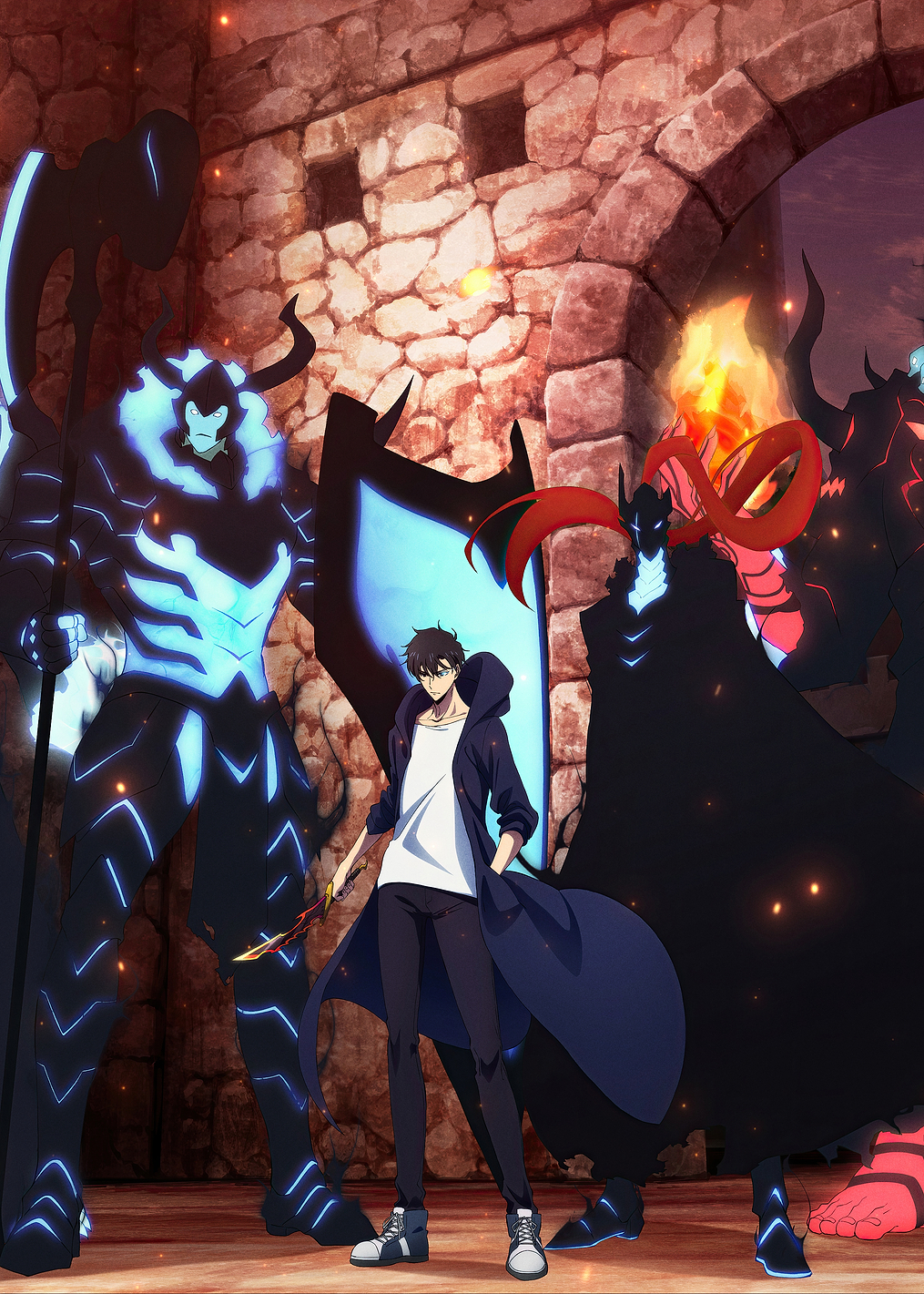 Sung Jinwoo with Shadows: постер из коллекции Solo Leveling