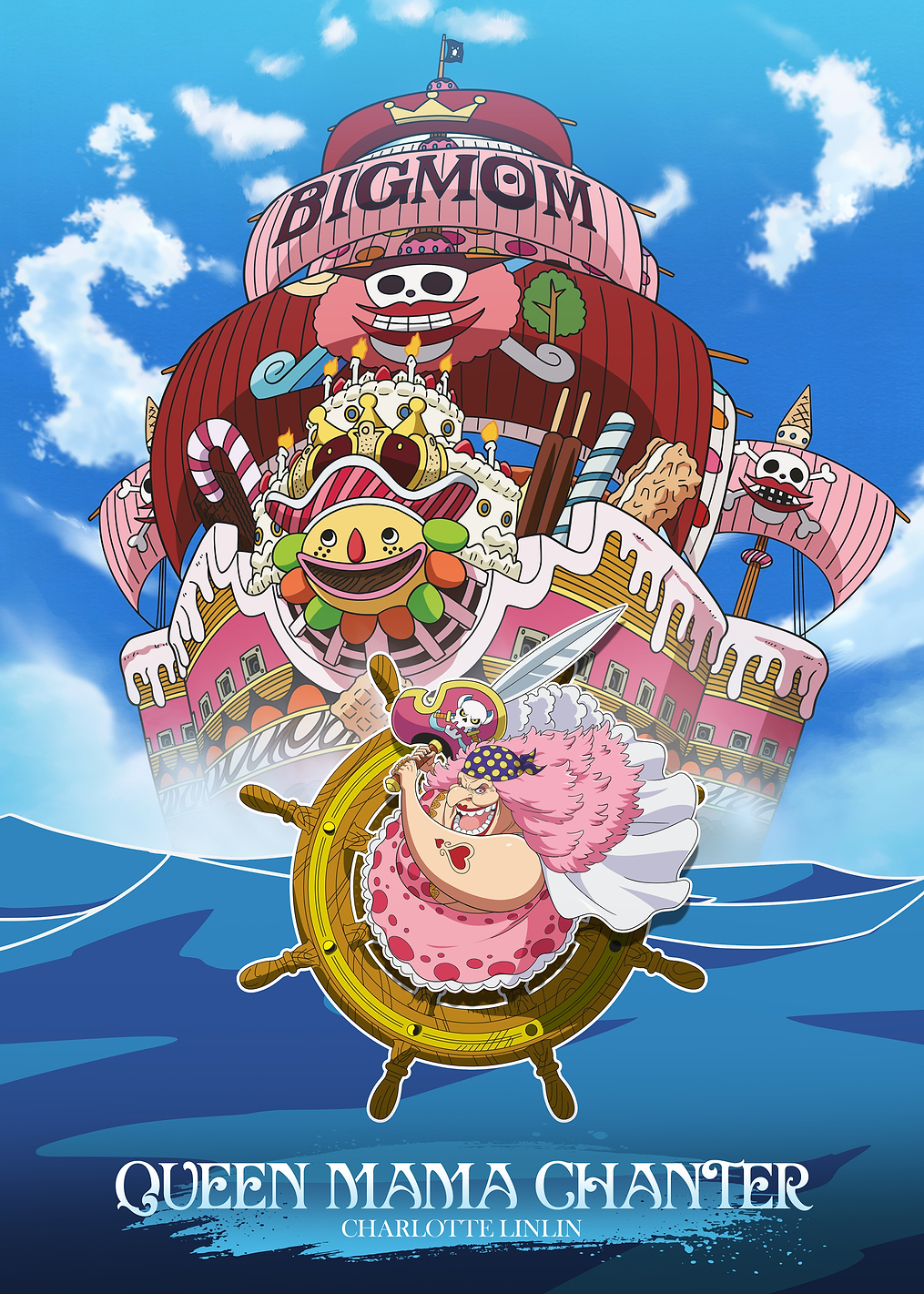 Ship: Queen Mama Chanter / Captain: Charlotte Linlin: постер из коллекции One Piece
