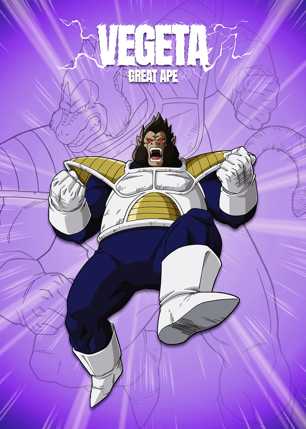 DBZ Transformations Vegeta Great Ape: постер из коллекции Dragon Ball Z