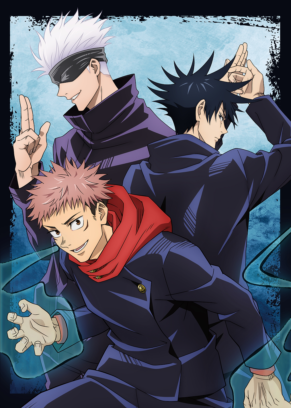 JJK Group Itadori, Fushiguro, Gojo: постер из коллекции Jujutsu Kaisen