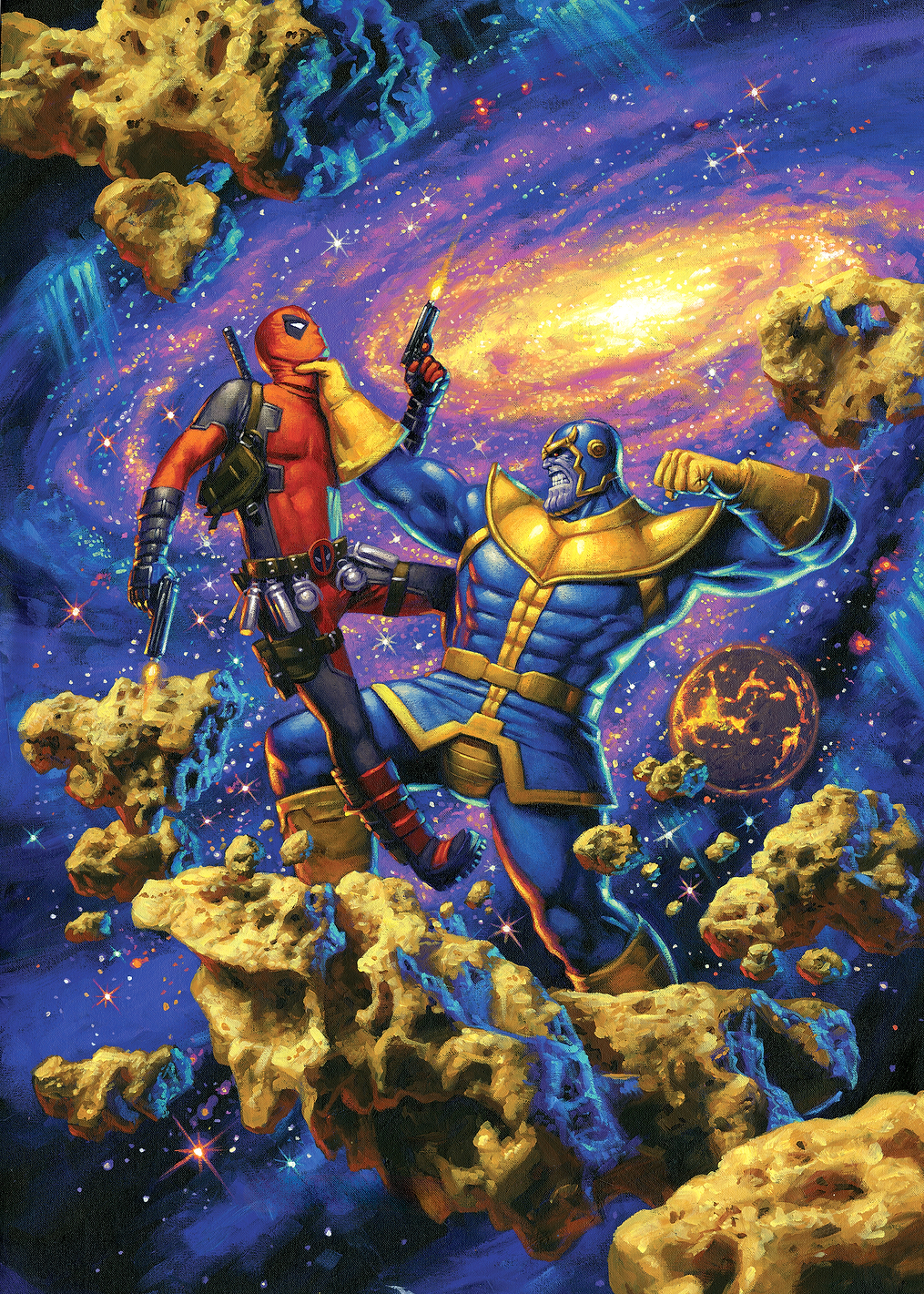 Thanos and Deadpool Battle in Space: постер из коллекции Marvel