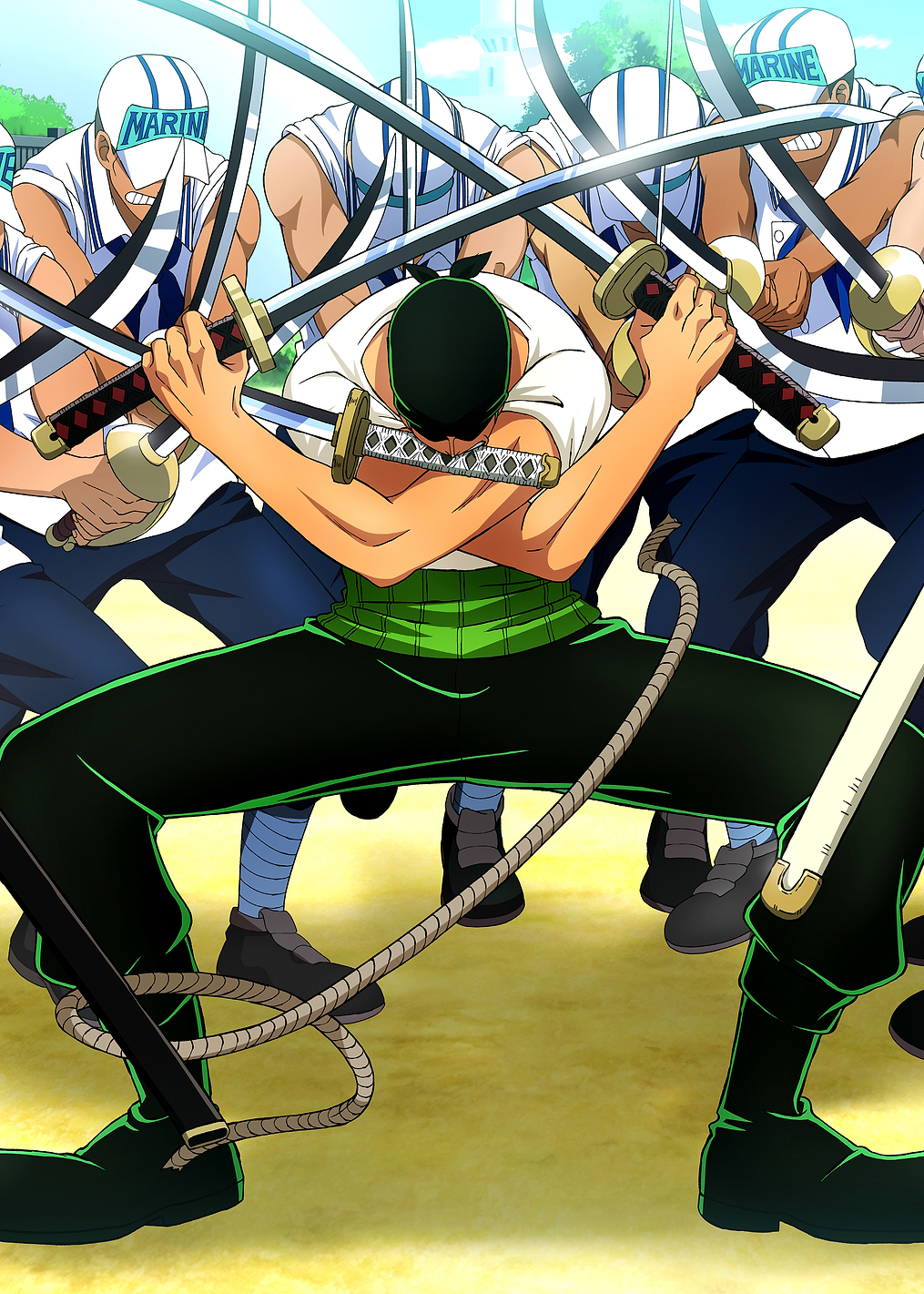 Iconic Moments Brushed Zoro vs Marine Swordsmen: постер из коллекции One Piece