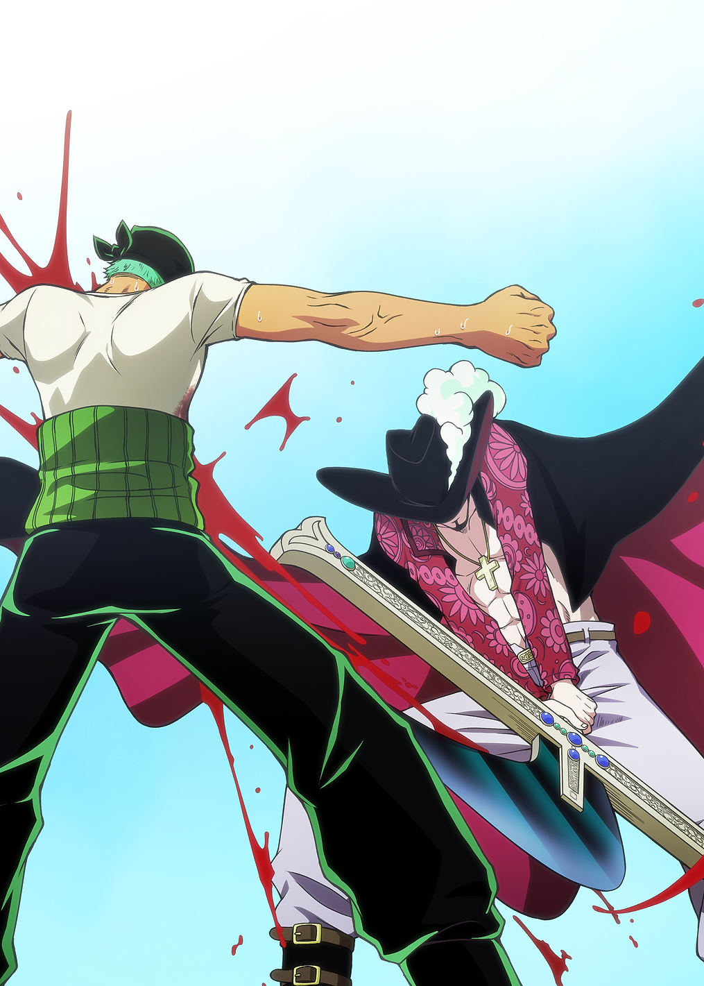 Iconic Moments Brushed Zoro vs Dracule Mihawk: постер из коллекции One Piece
