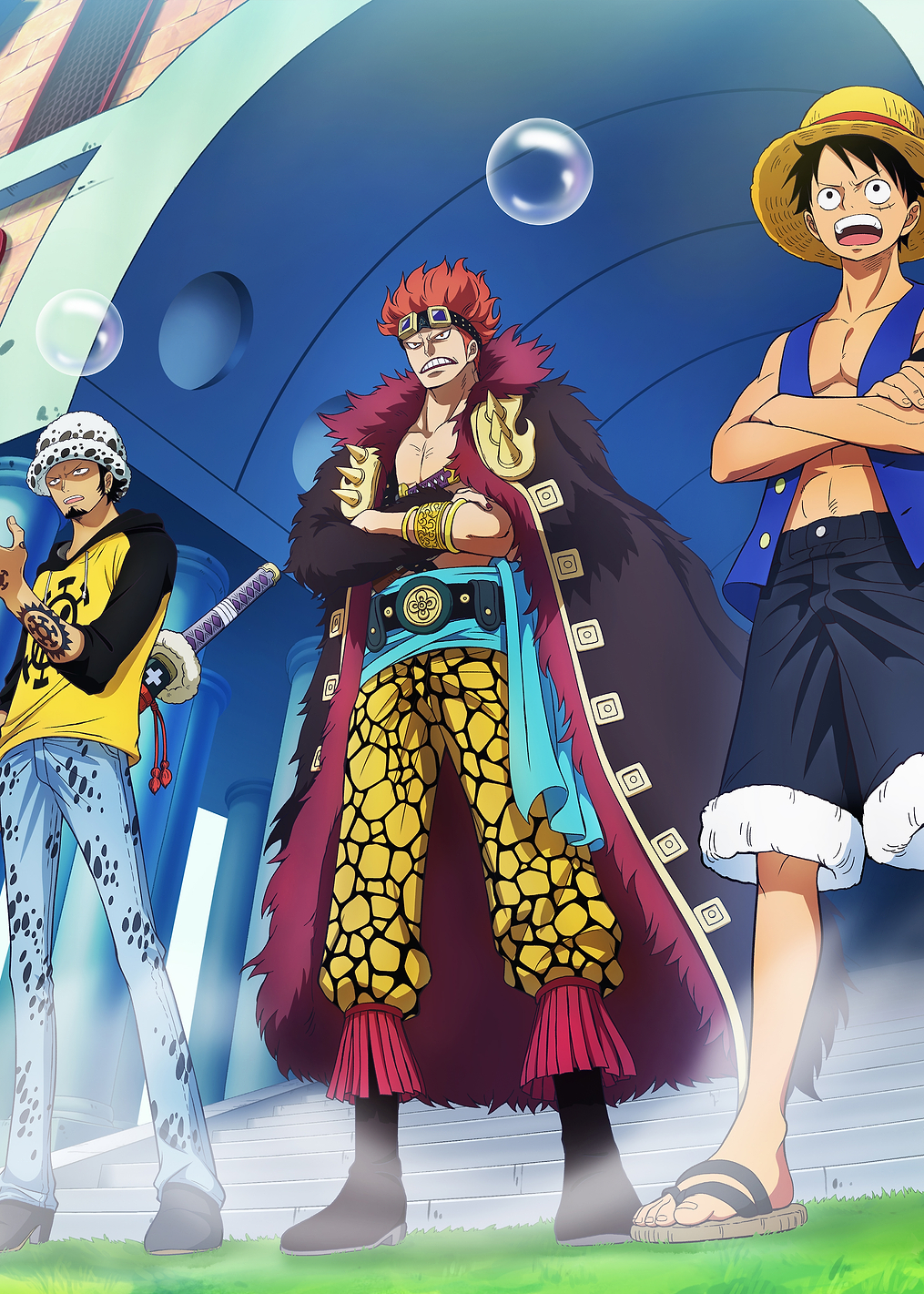 Iconic Moments Brushed Kid, Luffy & Law confronting Marine: постер из коллекции One Piece