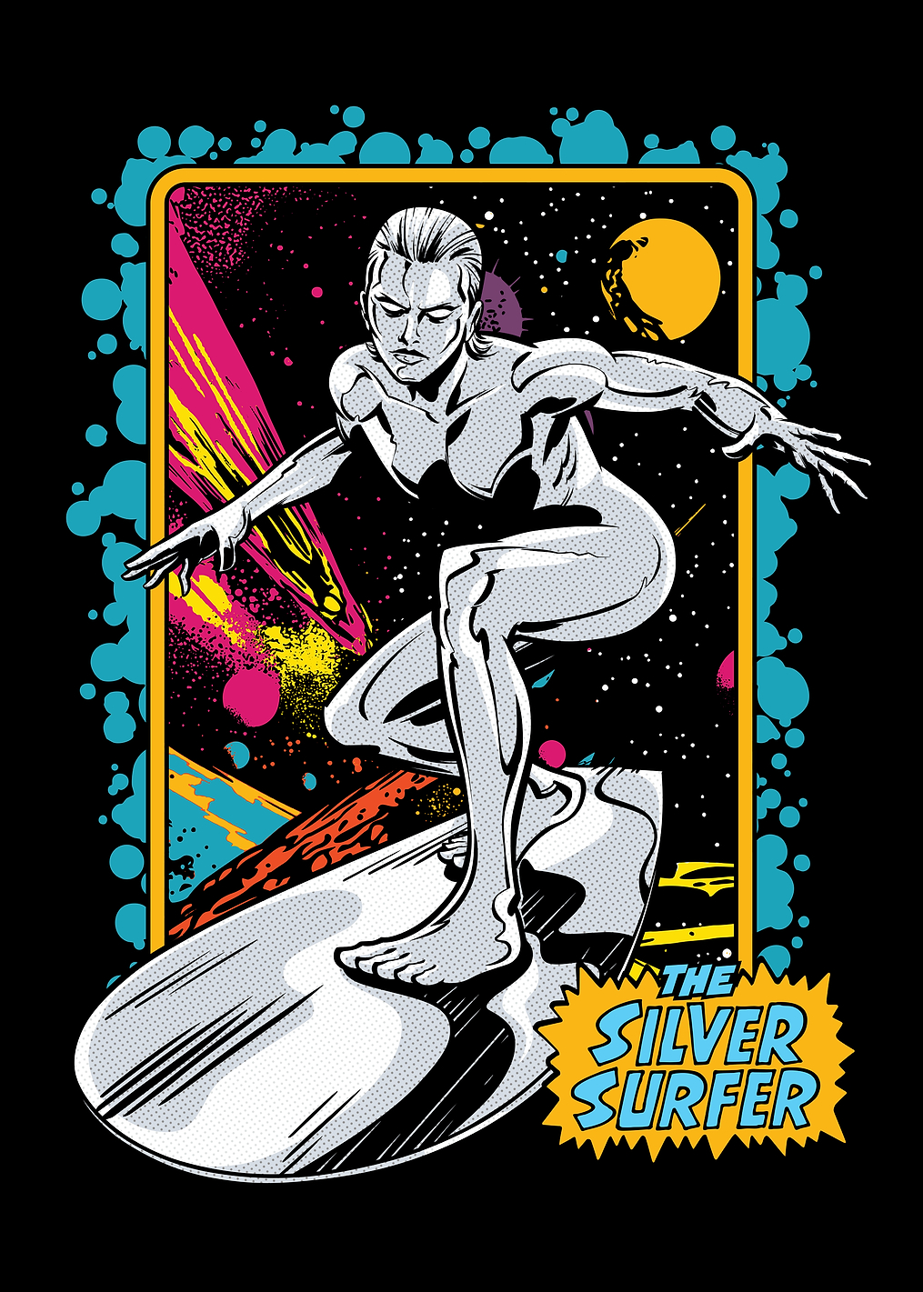 The Fantastic Four Silver Surfer Comic Stylized: постер из коллекции Marvel