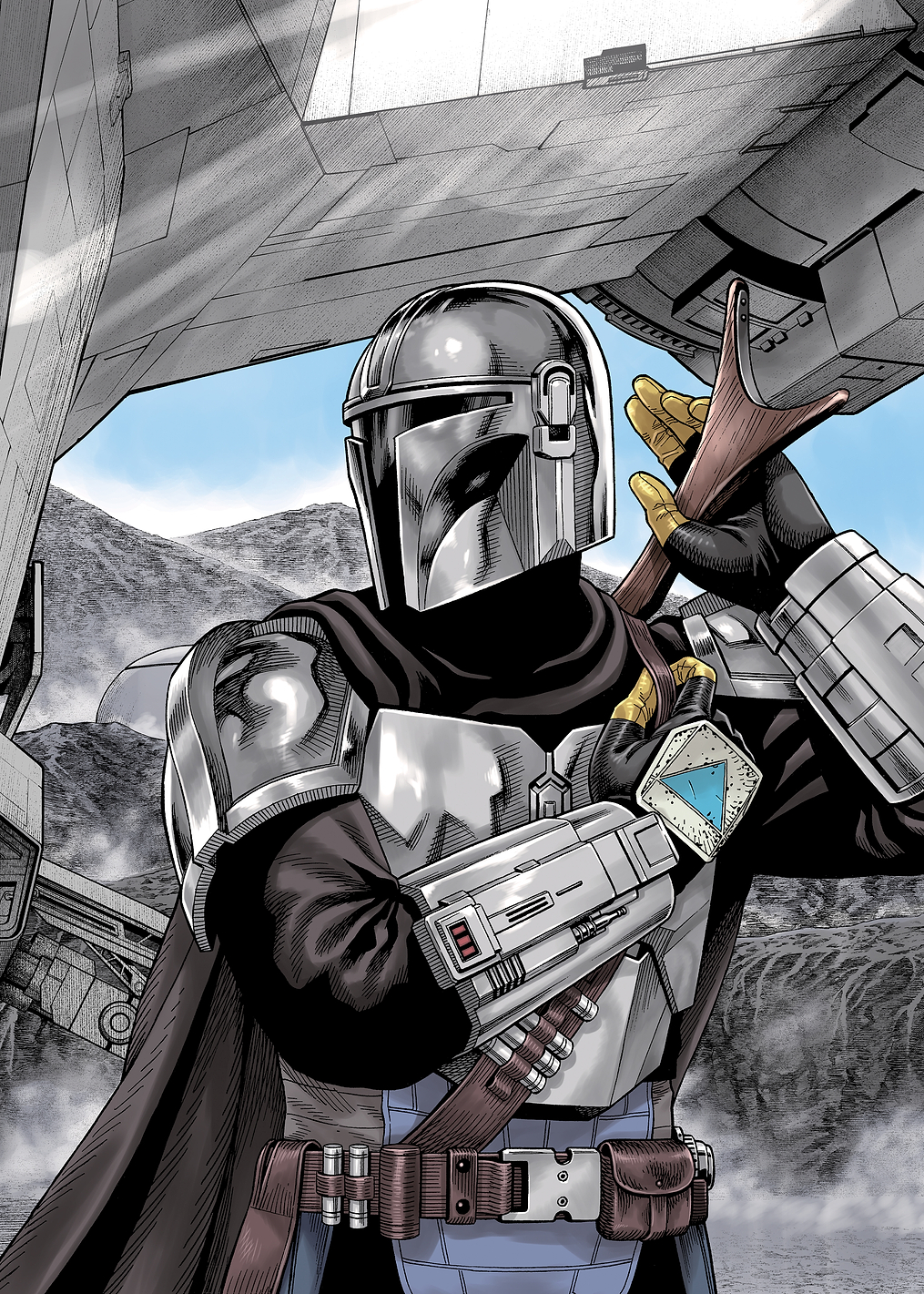 Mandalorian Manga - action pose: постер из коллекции Star Wars