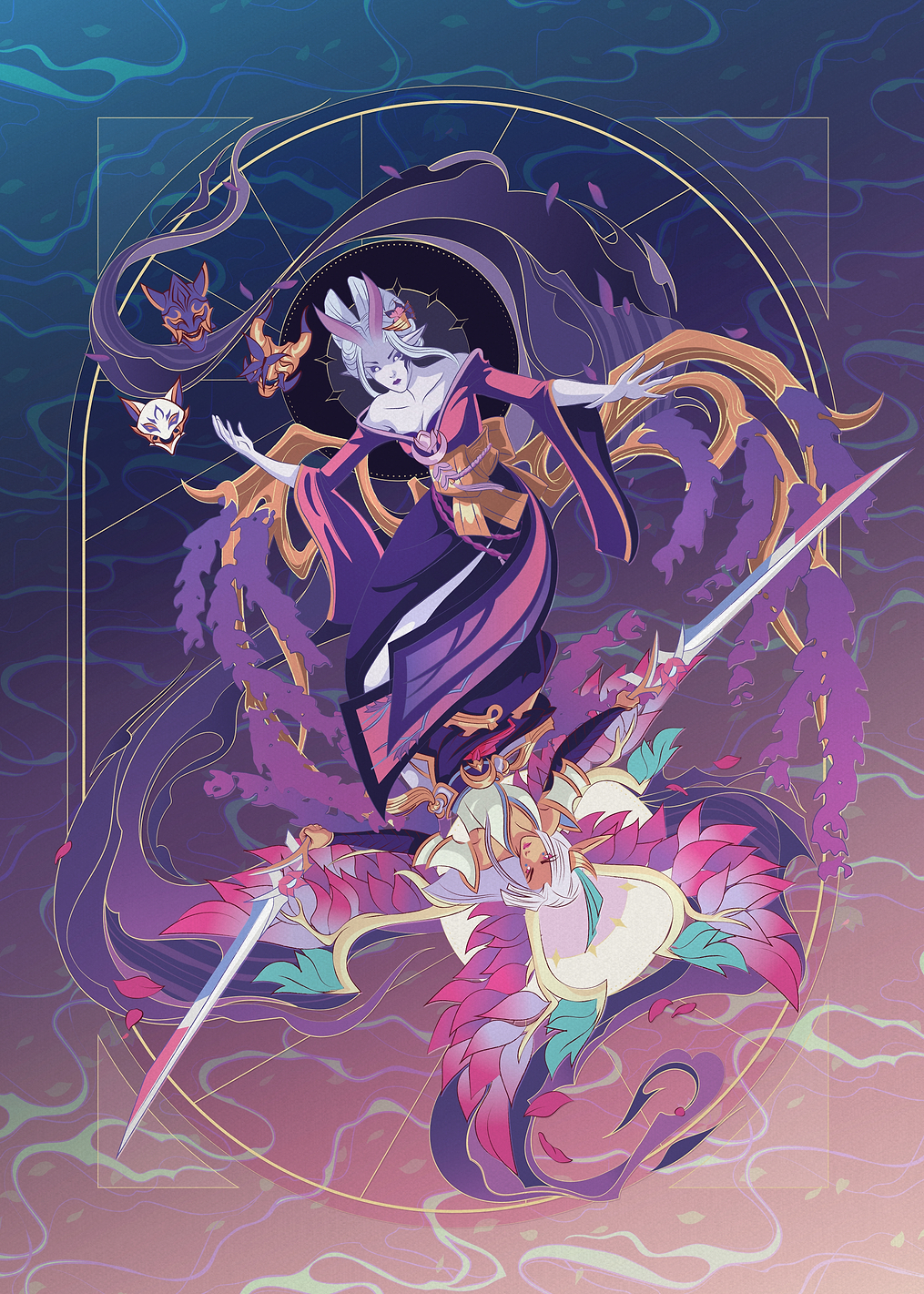 Light and Shadow: The Balance of Kayle and Morgana: постер из коллекции League of Legends