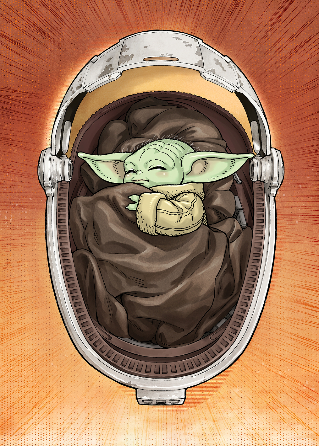 Mandalorian Manga - Grogu in crib: постер из коллекции Star Wars
