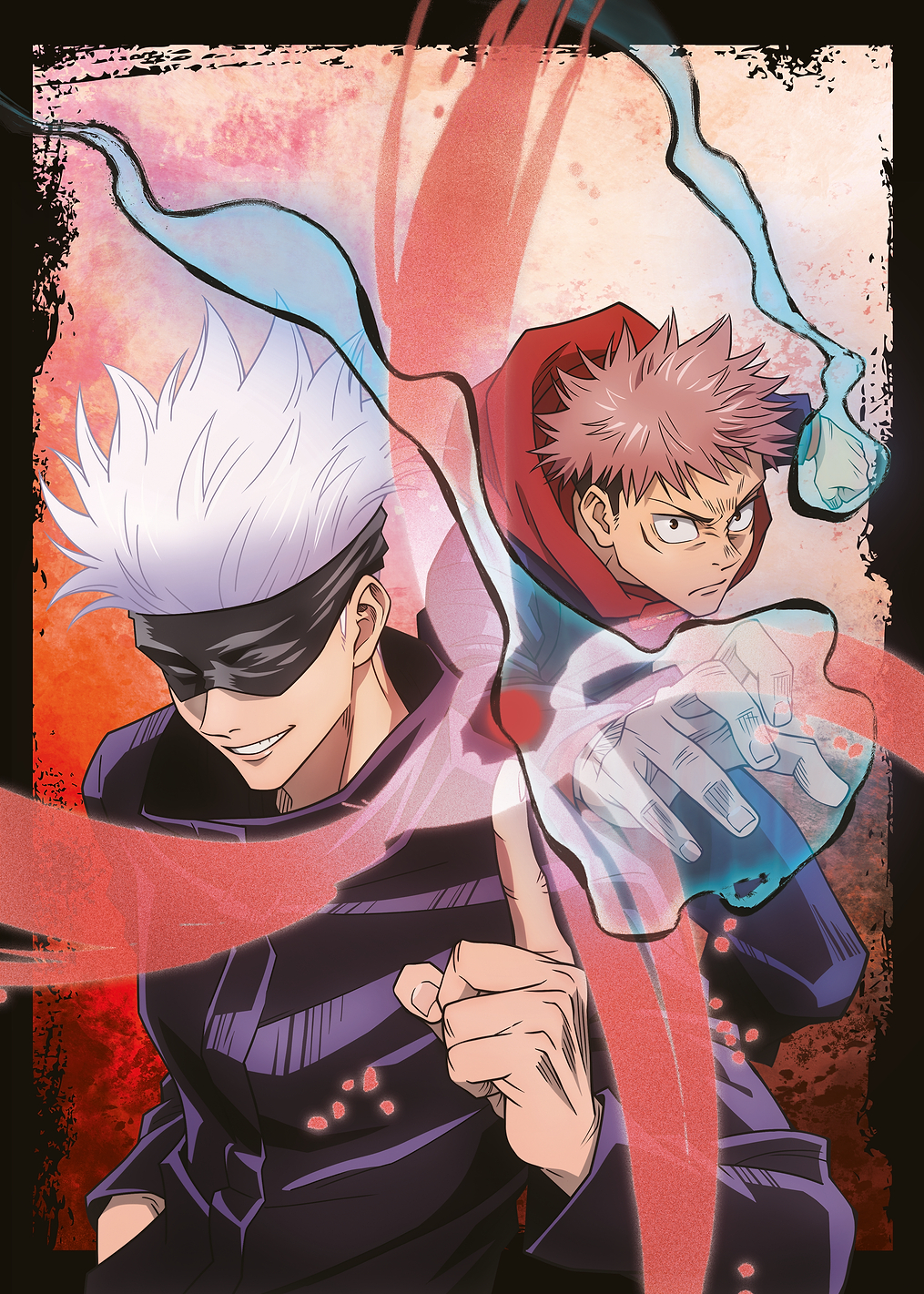 JJK Group Satoru Gojo and Yuji Itadori blackflash: постер из коллекции Jujutsu Kaisen