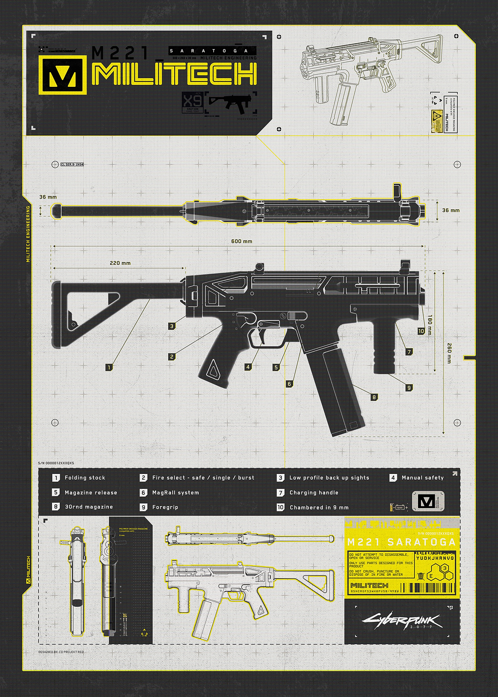 Militech M221 Saratoga: постер из коллекции Cyberpunk 2077