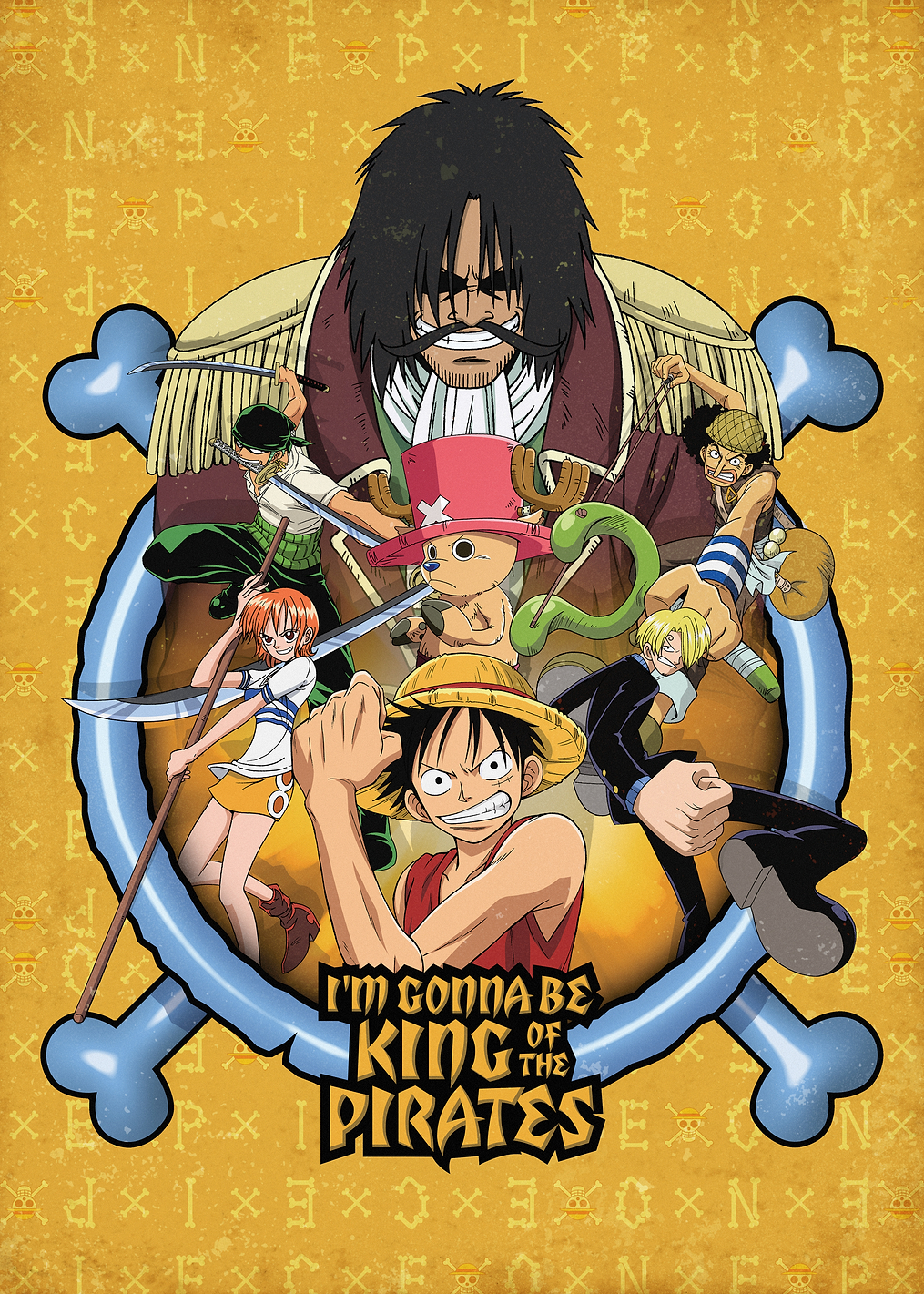 East Blue Straw Hat Crew and Gold Roger: постер из коллекции One Piece
