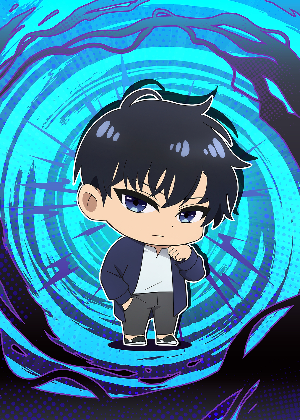 Solo Leveling Chibi Sung Jinwoo: постер из коллекции Solo Leveling