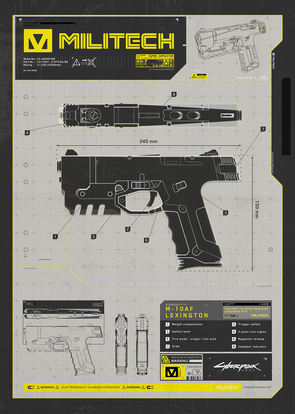 Militech M-10AF Lexington: постер из коллекции Cyberpunk 2077
