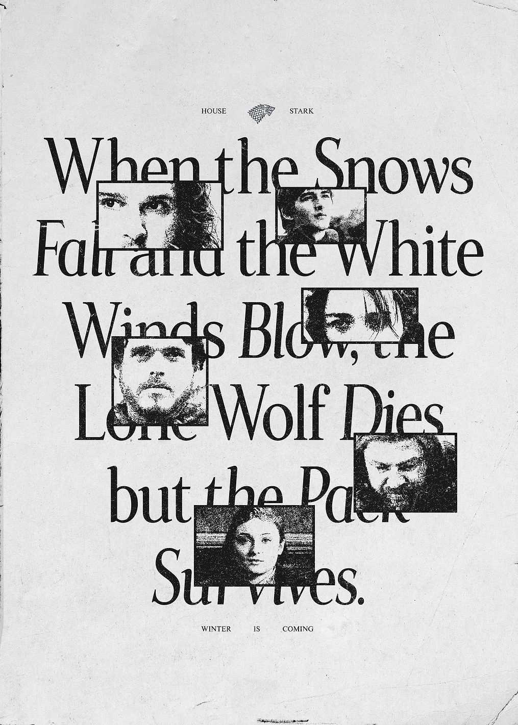 House Stark: Snow Falls and White Winds Blow: постер из коллекции Game of Thrones