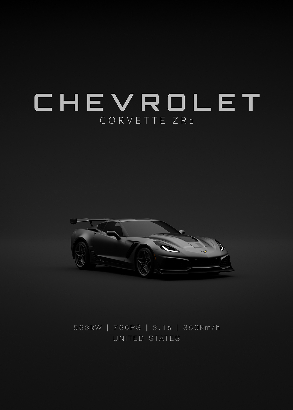 Chevrolet Corvette C7 ZR1 Front Specs / PLATINA
