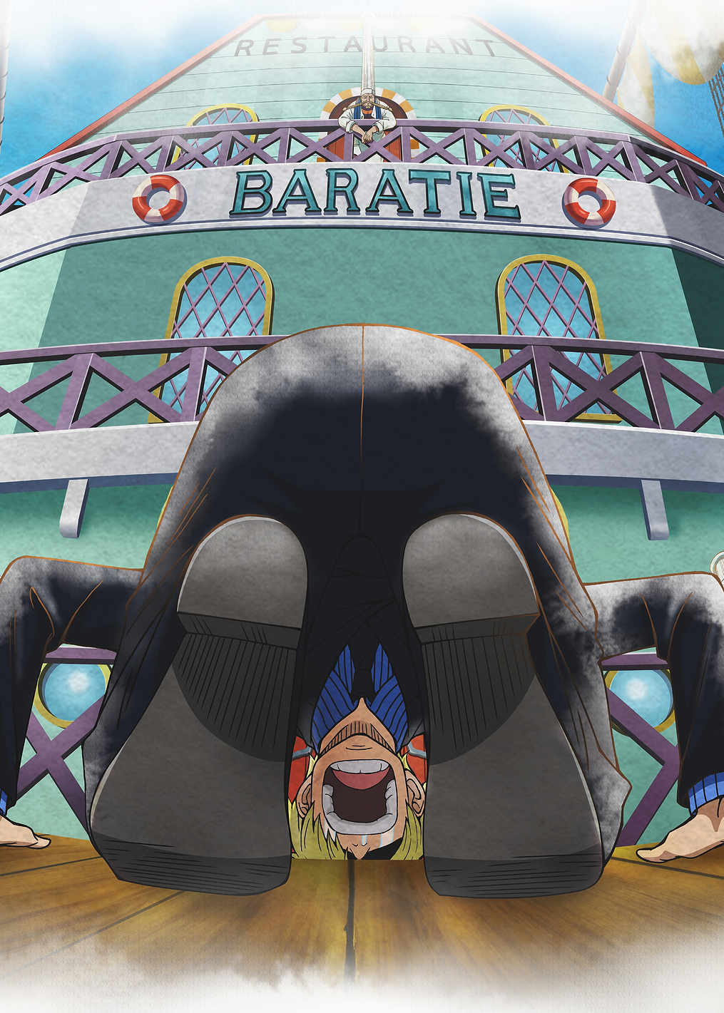 Iconic Watercolor Sanji's Departure From Baratie: постер из коллекции One Piece