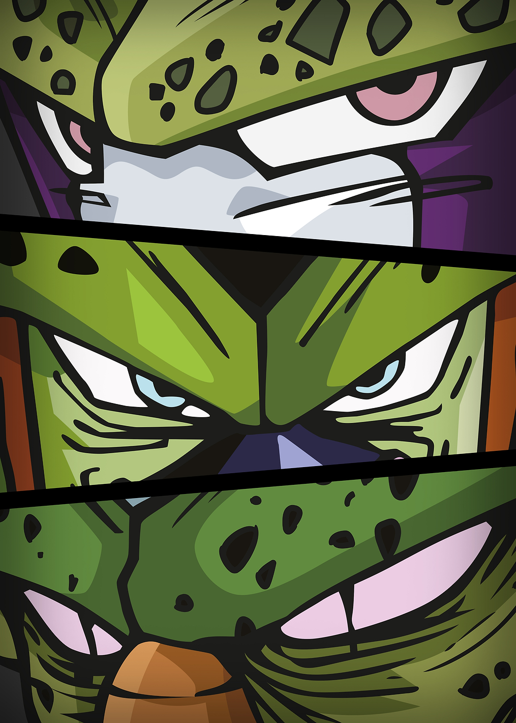 DBZ Eyes Cell Forms: постер из коллекции Dragon Ball Z
