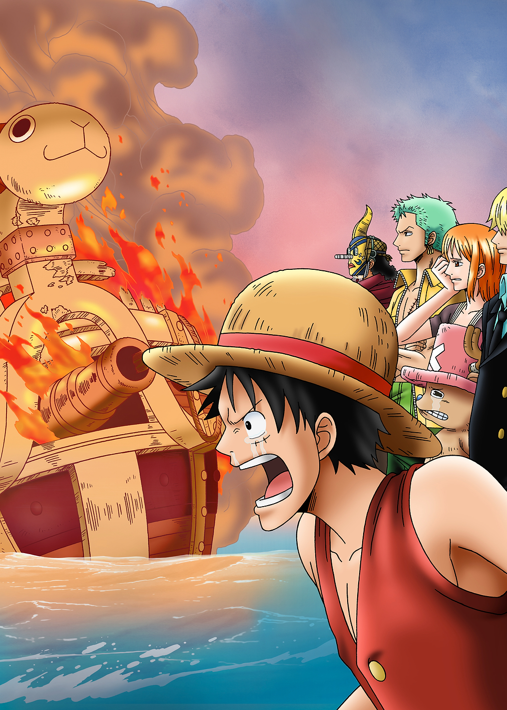 Water 7 Burning Going Merry: постер из коллекции One Piece