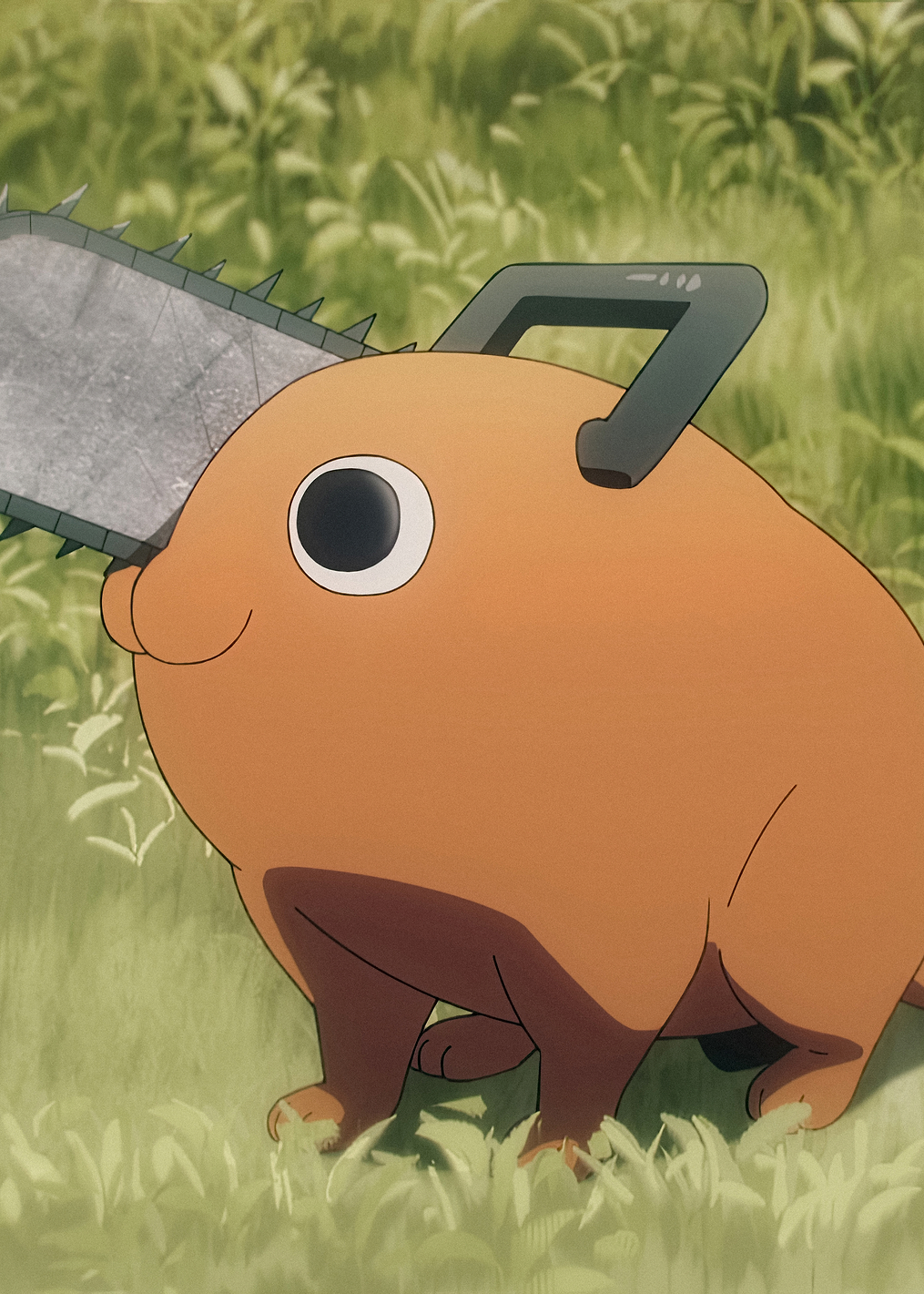 EP01 Pochita on grass: постер из коллекции Chainsaw Man
