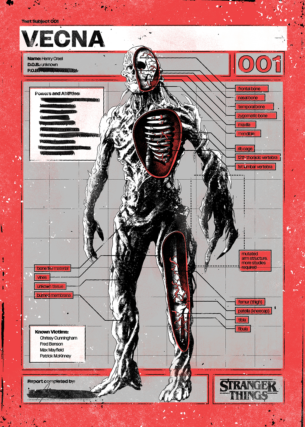 Vecna: Test Subject 001 Dossier: постер из коллекции Stranger Things Series