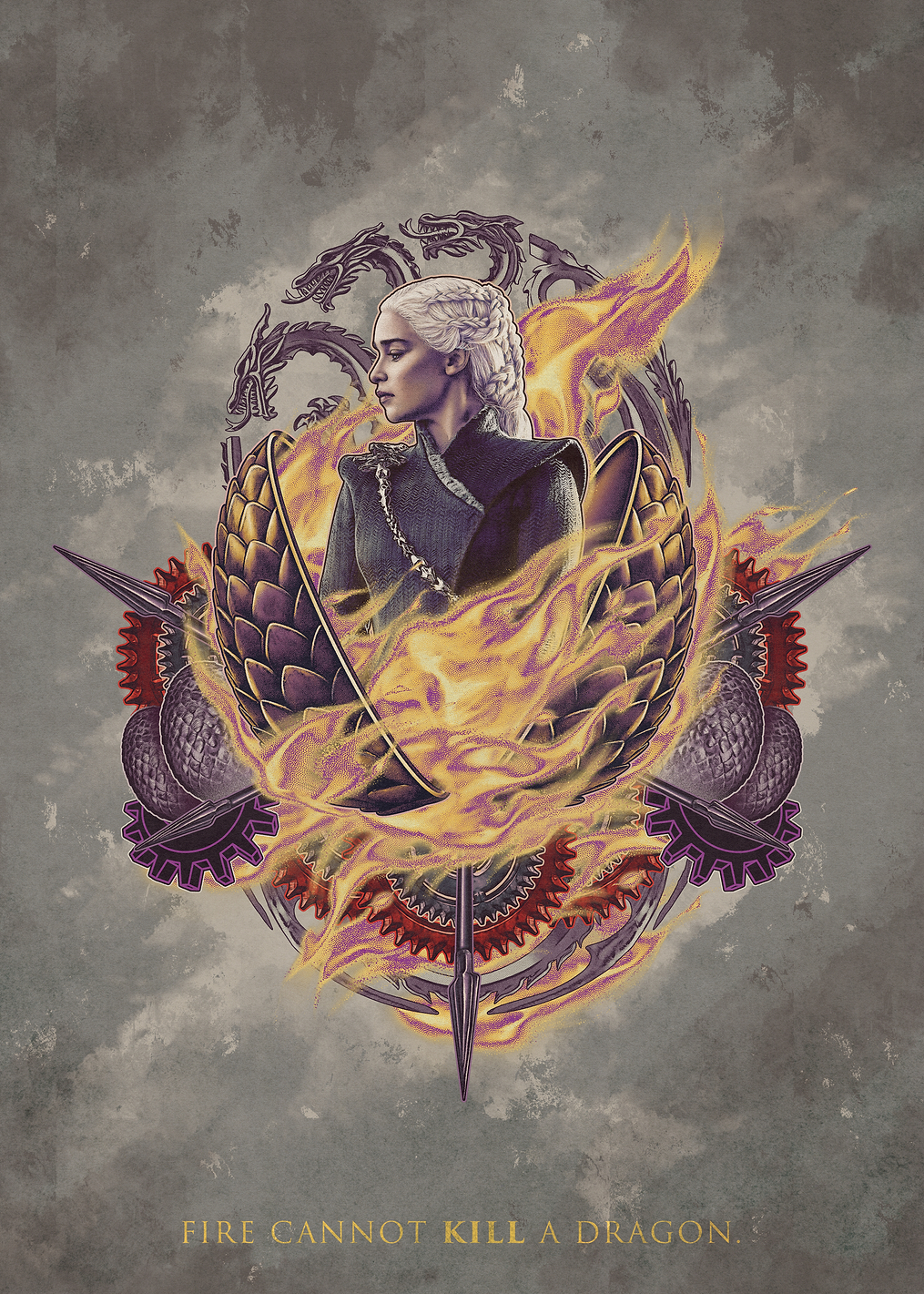 Daenerys: Fire Cannot Kill a Dragon: постер из коллекции Game of Thrones