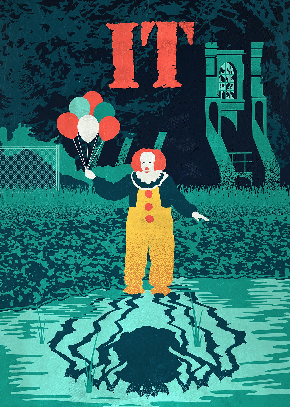 IT: Pennywise with Balloons: постер из коллекции Warner Bros. Horror